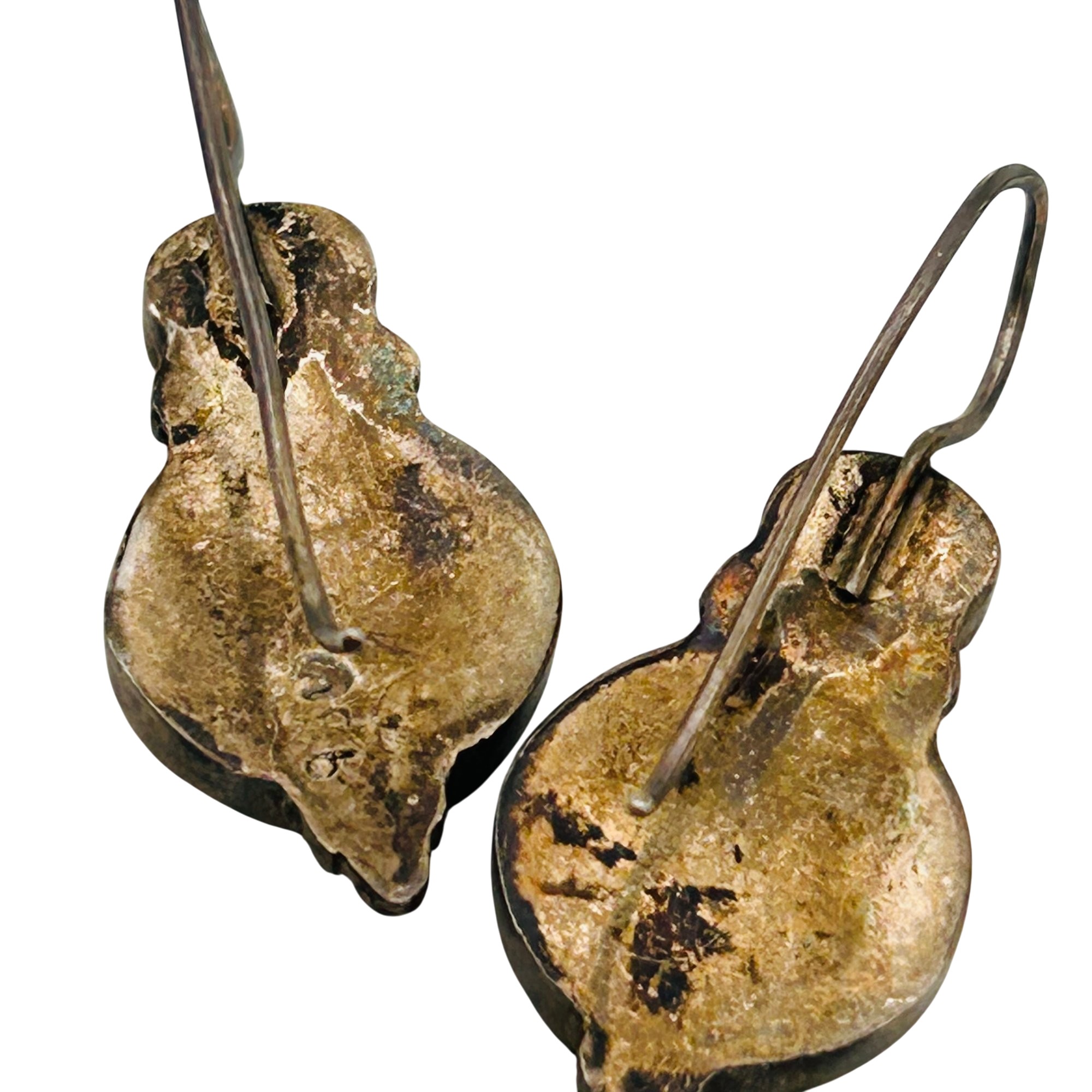 Signed Sterling Rhodonite Earrings