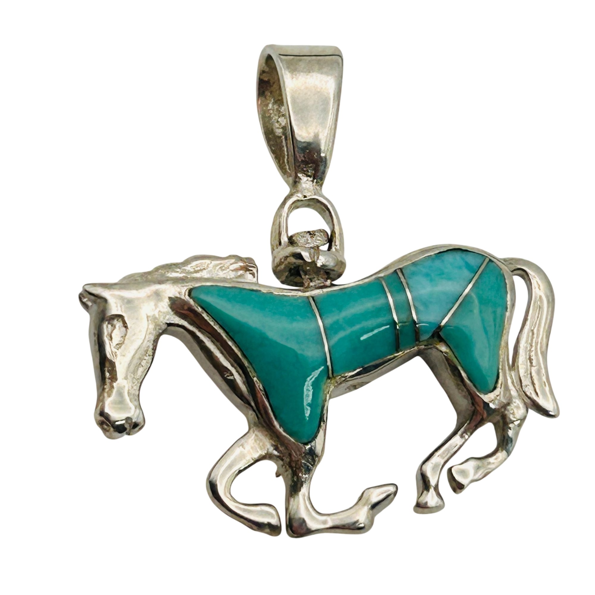 Southwest Sterling Reversible Inlay Stone Pendant