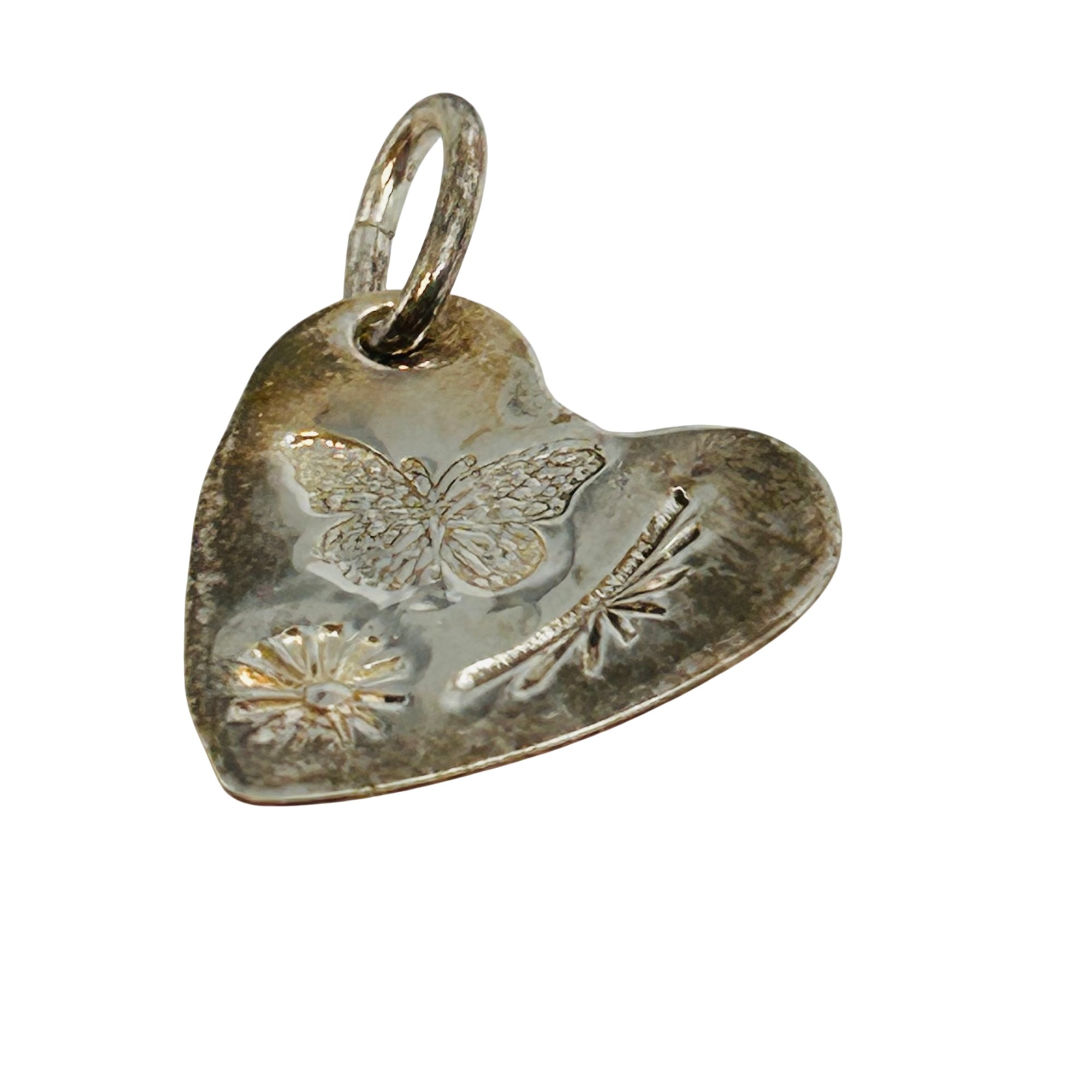 Signed Southwest Sterling Stamped Heart Pendant