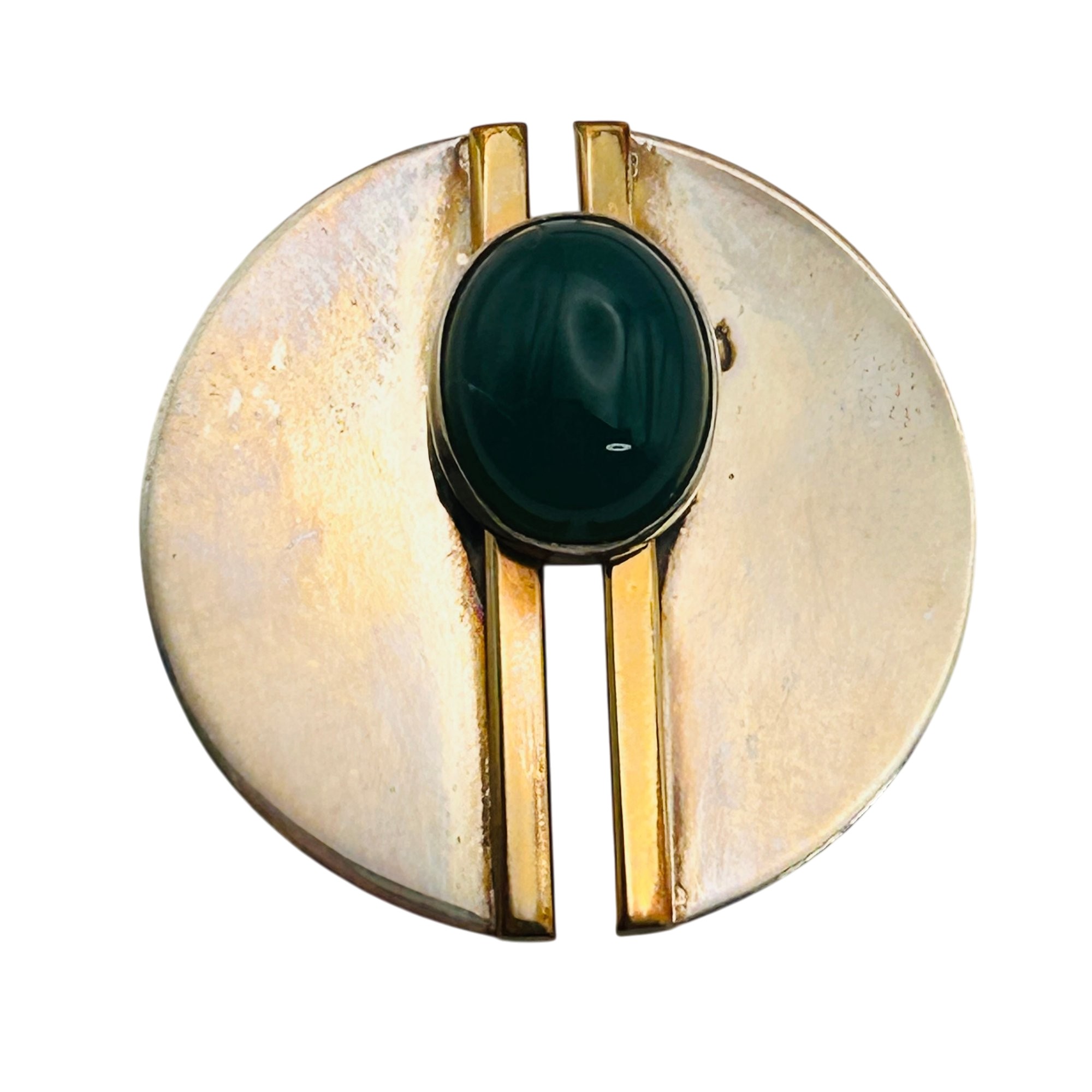 Signed Sterling Gold Filled Round Pendant
