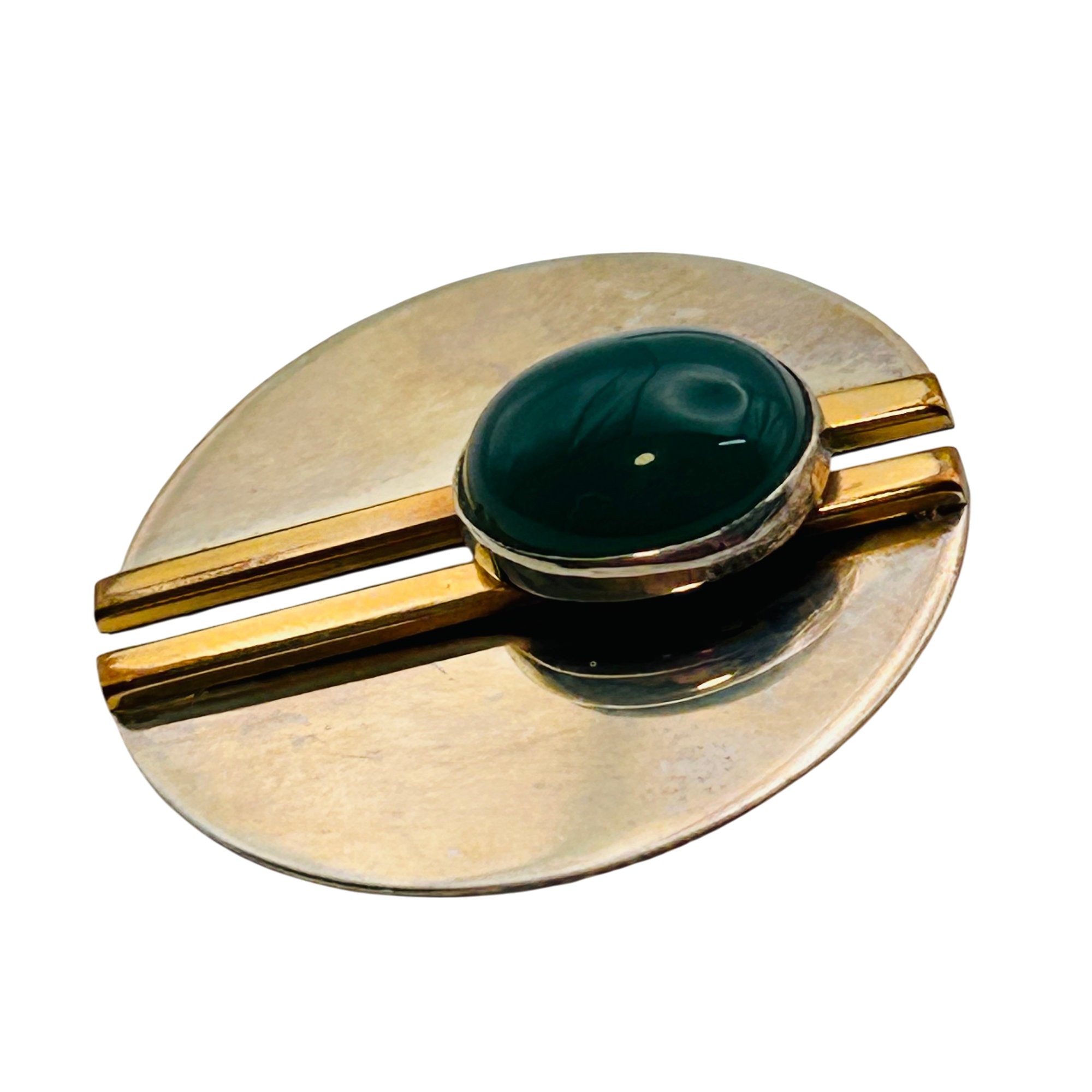 Signed Sterling Gold Filled Round Pendant
