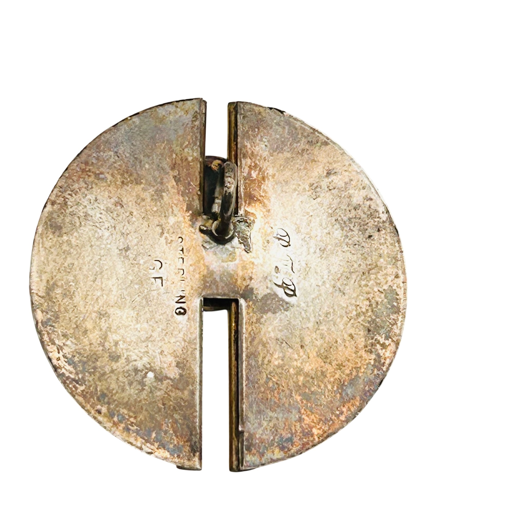 Signed Sterling Gold Filled Round Pendant