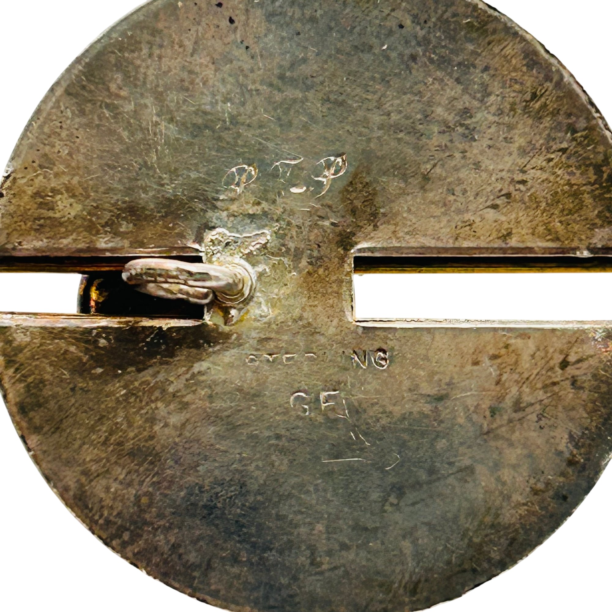 Signed Sterling Gold Filled Round Pendant