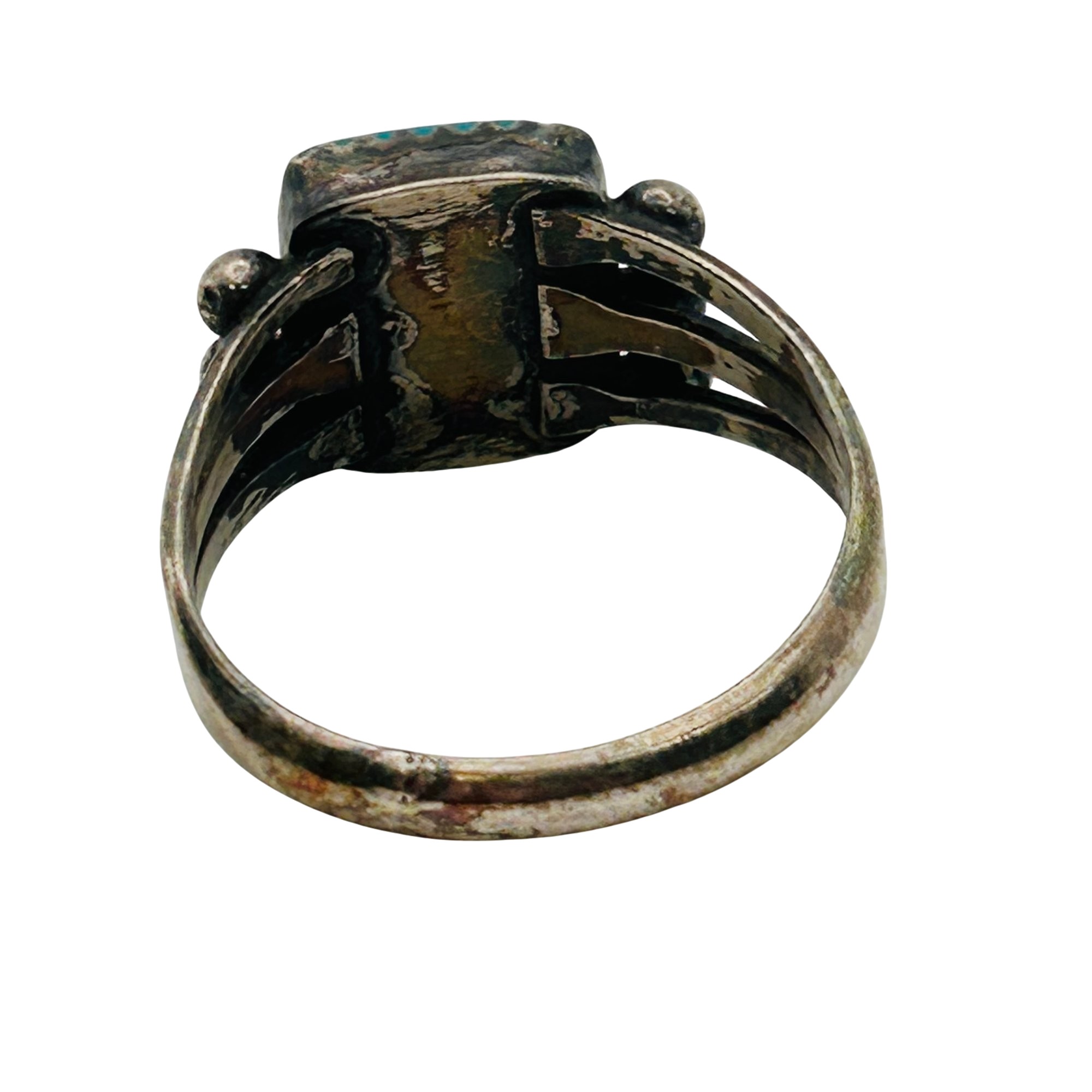 Native Sterling Turquoise Ring Sz 9