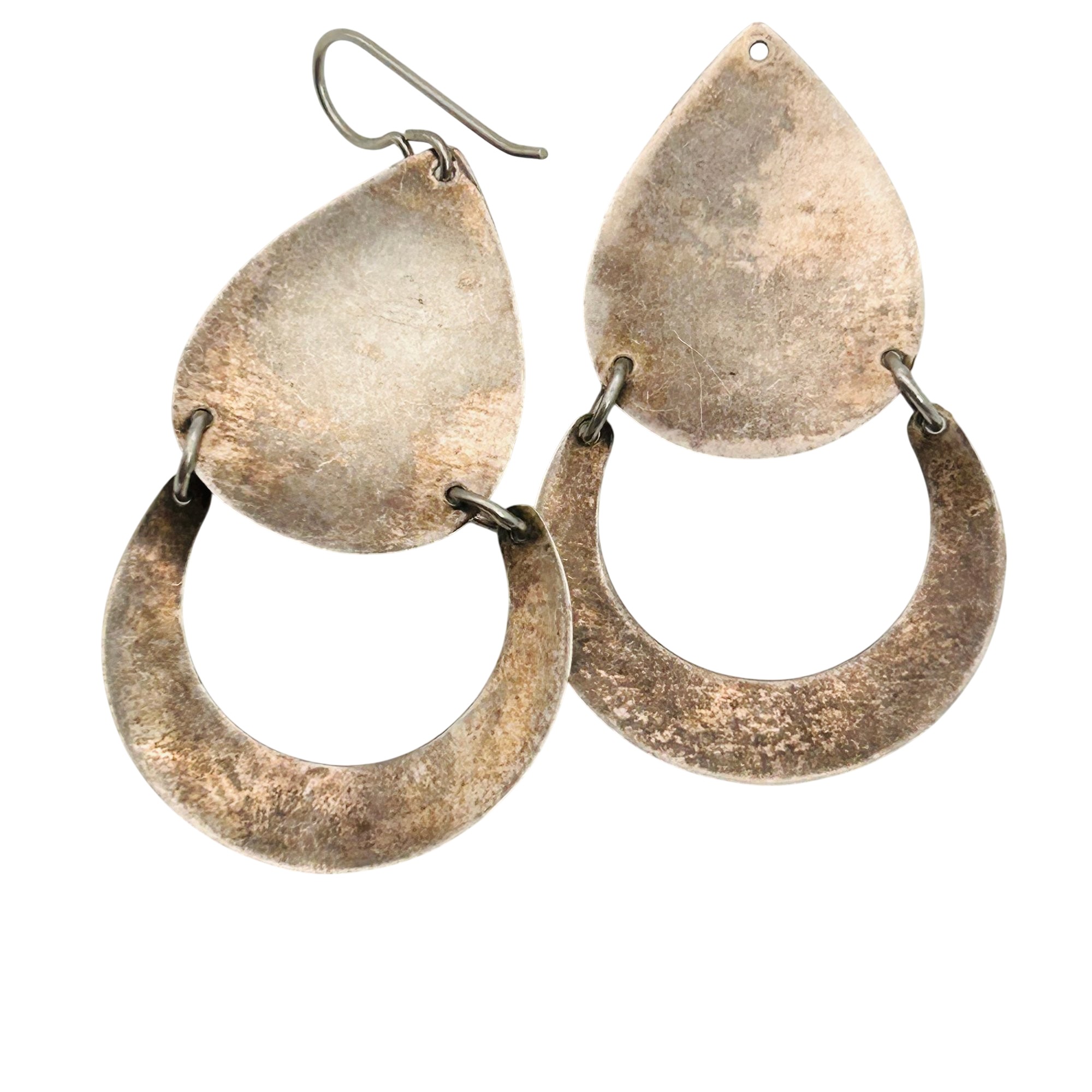 Southwest Sterling Charoite Stone Earrings