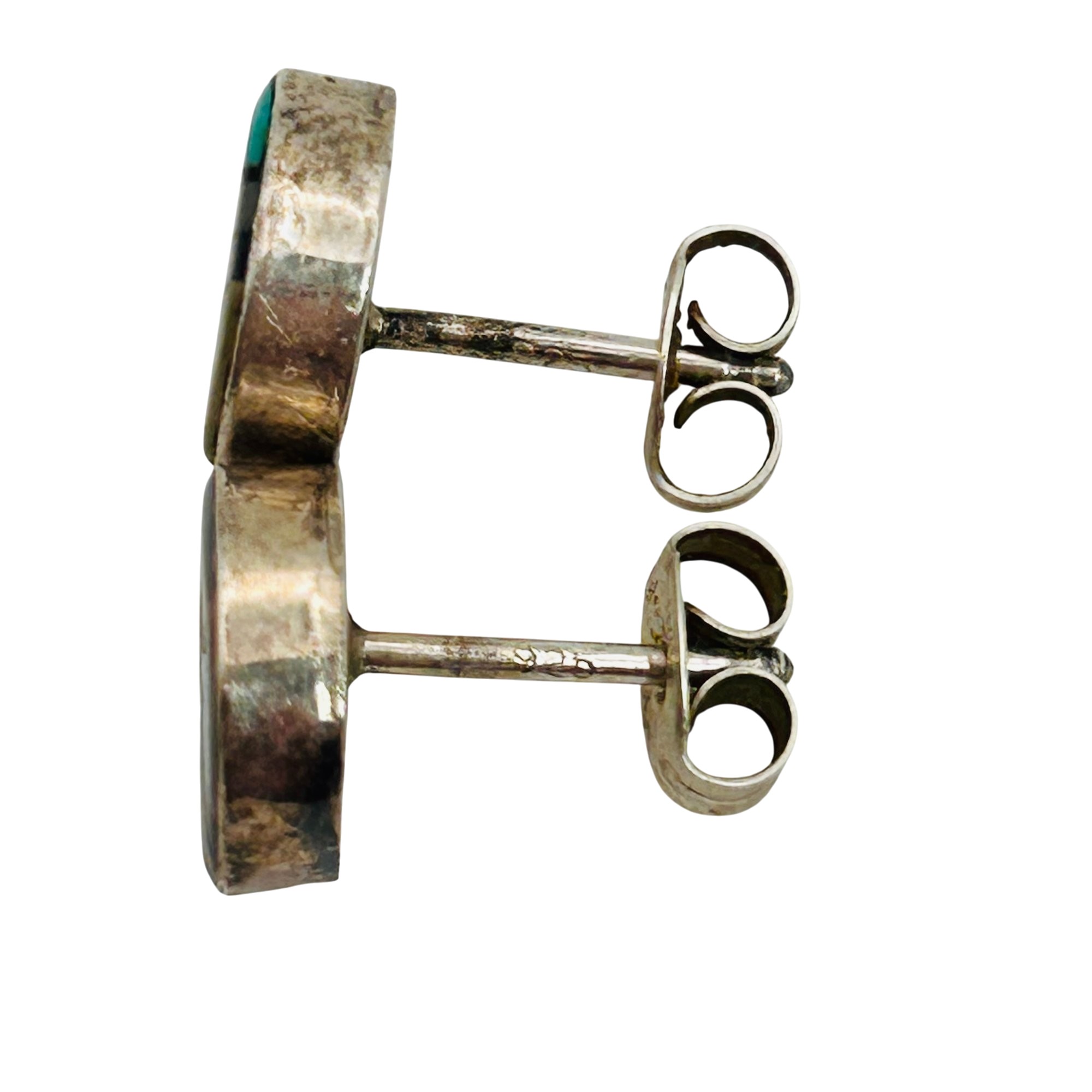 Signed Zuni Sterling Sunface Earrings