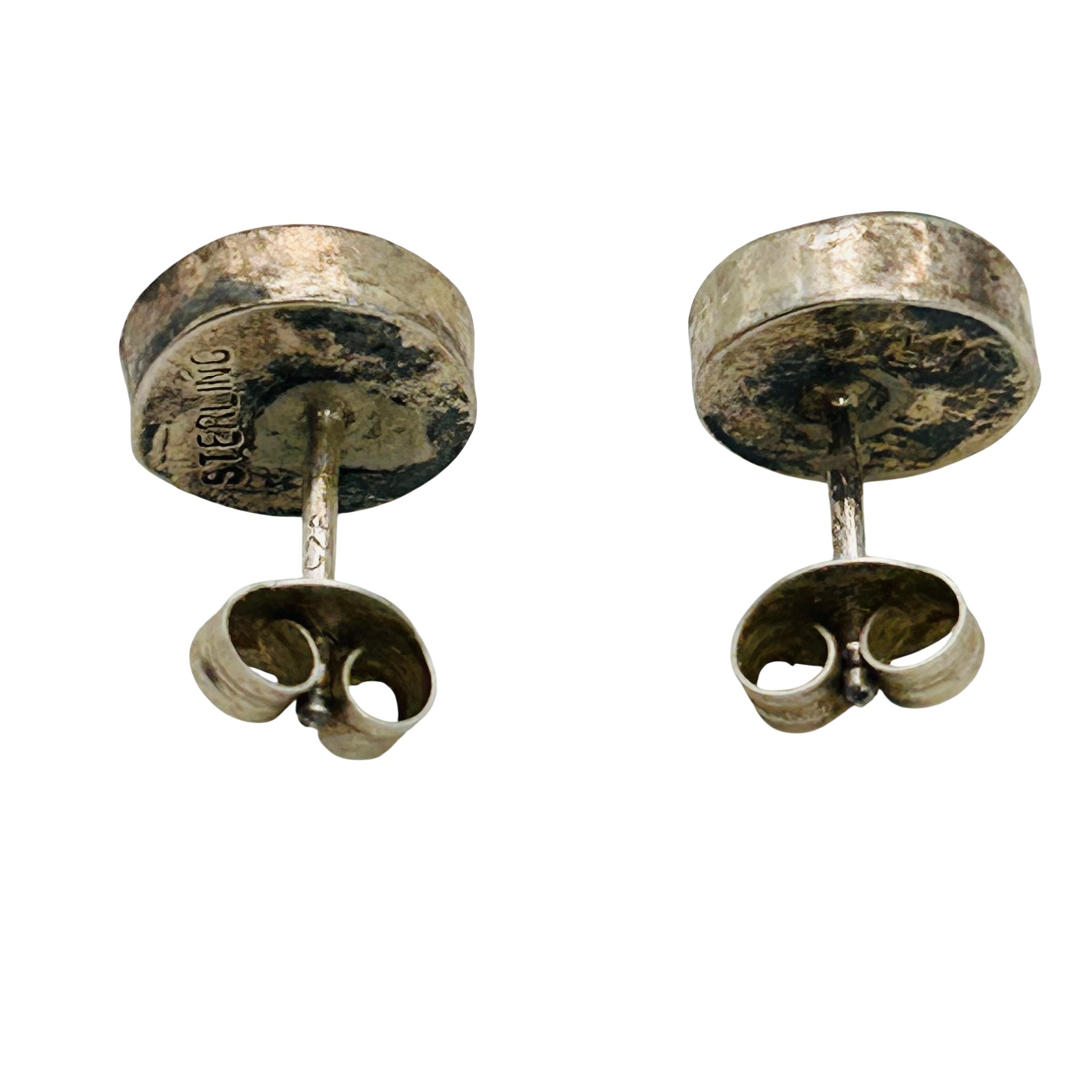 Signed Zuni Sterling Sunface Earrings