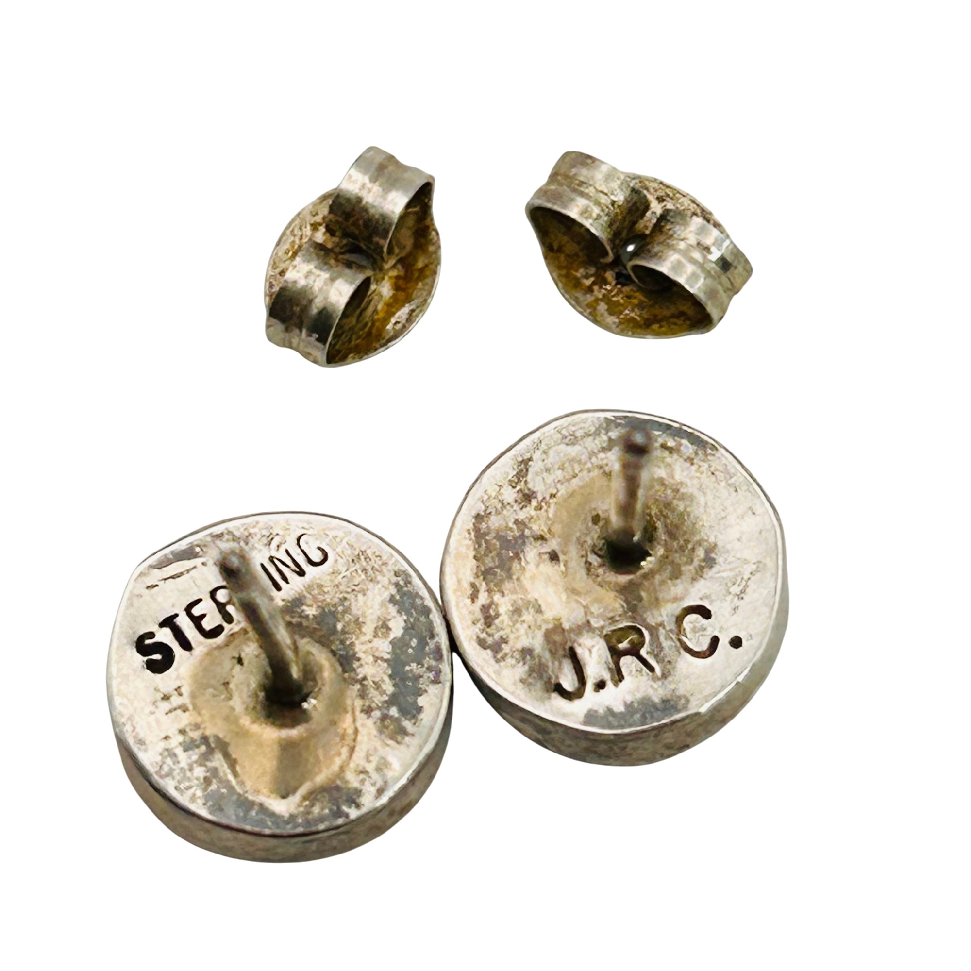Signed Zuni Sterling Sunface Earrings