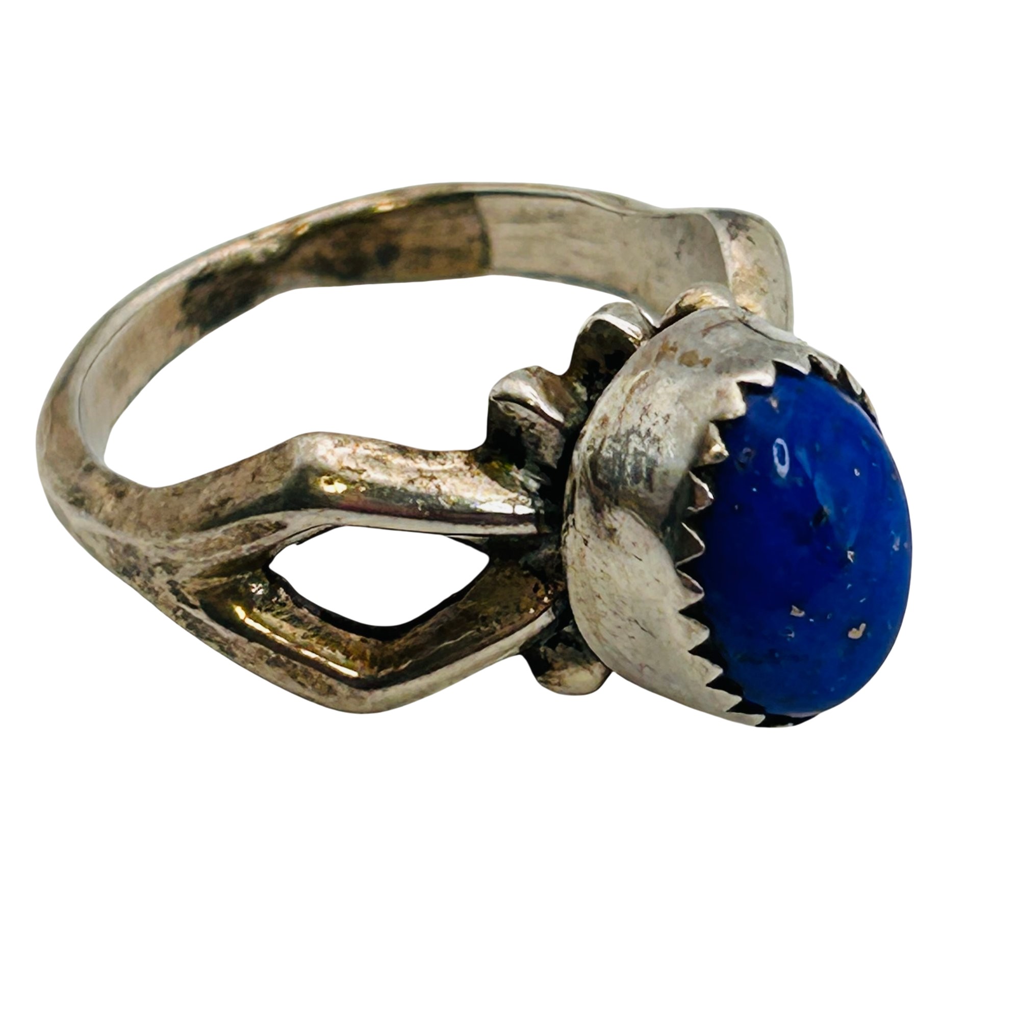 Southwest Sterling Lapis Lazuli Ring Sz 7.5