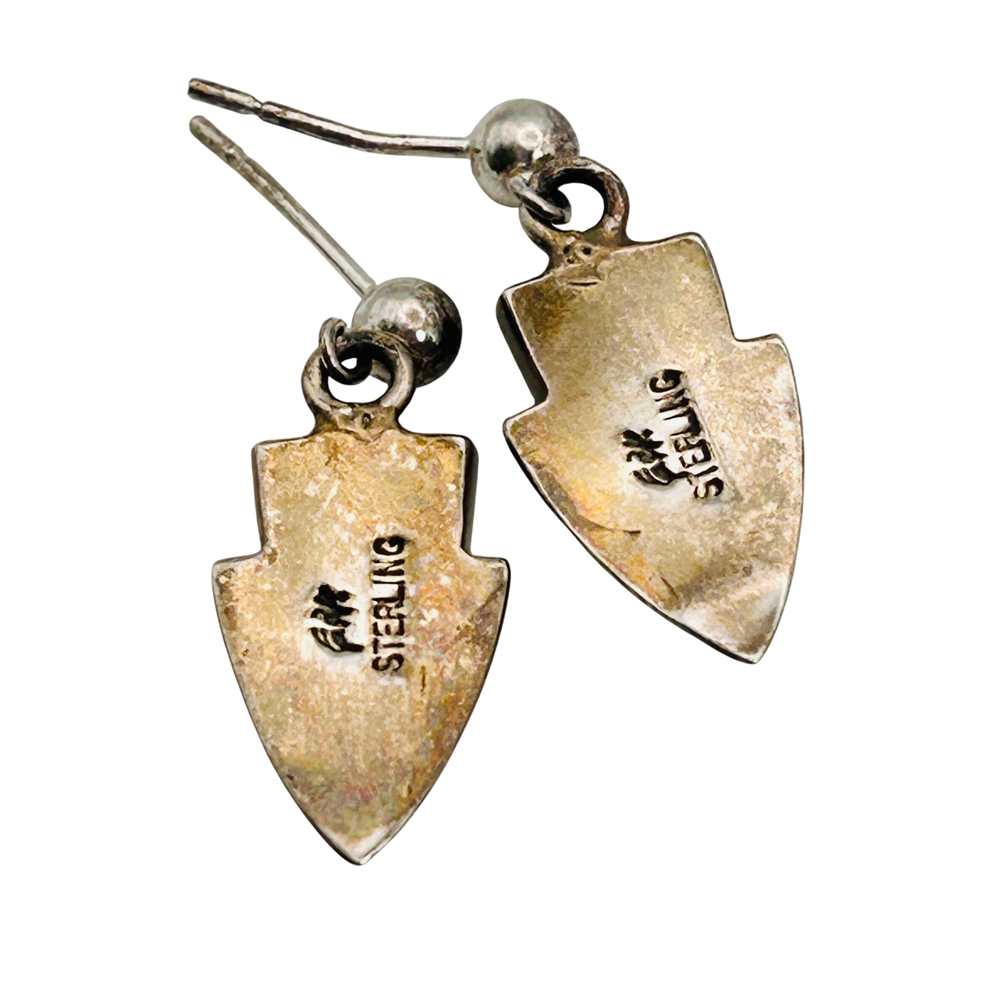 Ervin Hoskie Navajo Sterling Inlay Stone Earrings