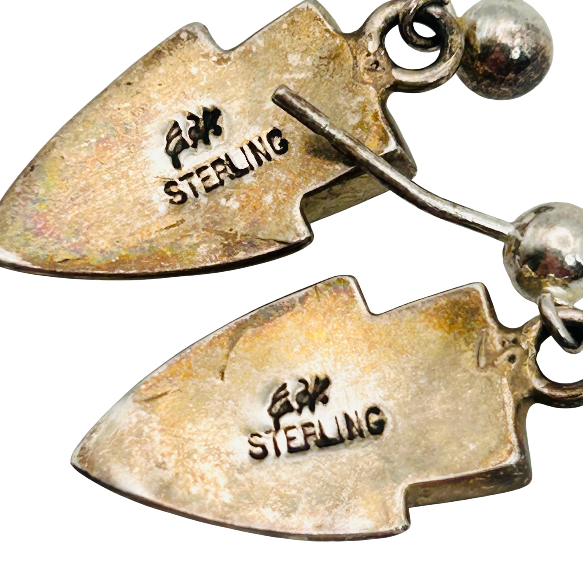 Ervin Hoskie Navajo Sterling Inlay Stone Earrings