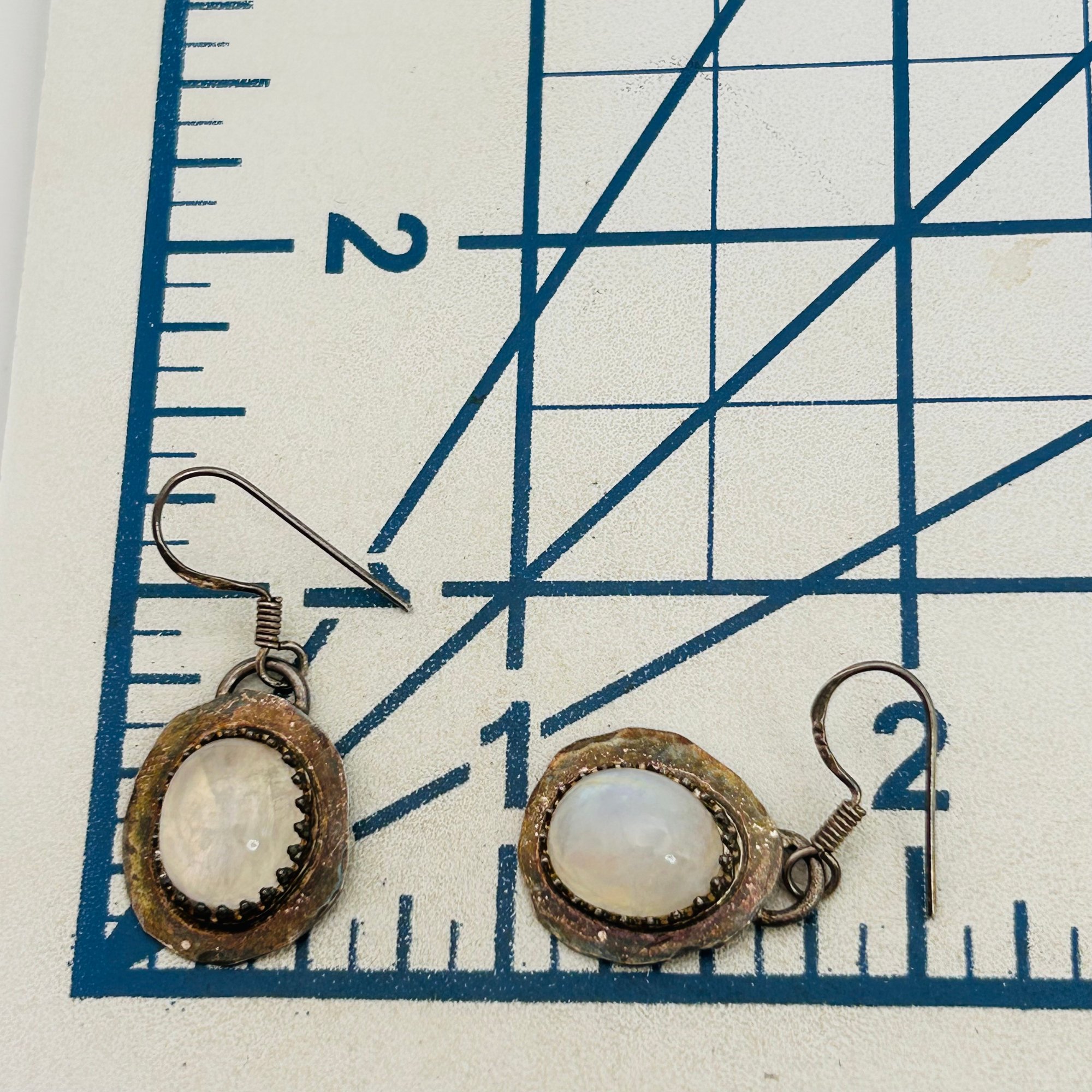 Vintage Sterling Moonstone Earrings