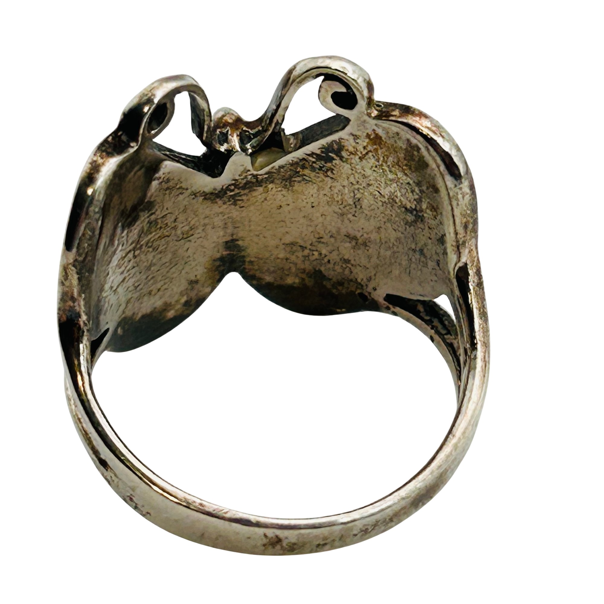Southwest Sterling Abalone Butterfly Ring Sz 8