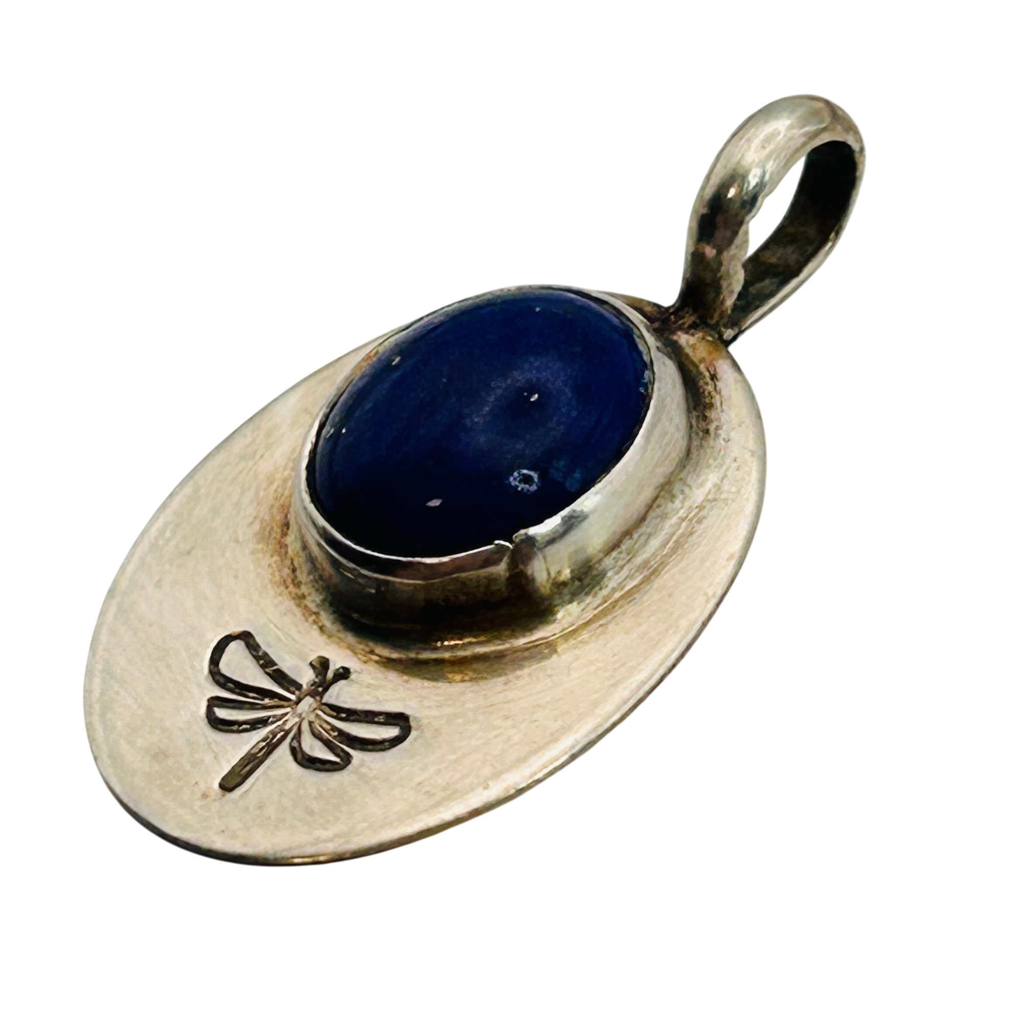 Denna Platero Navajo Sterling Lapis Pendant