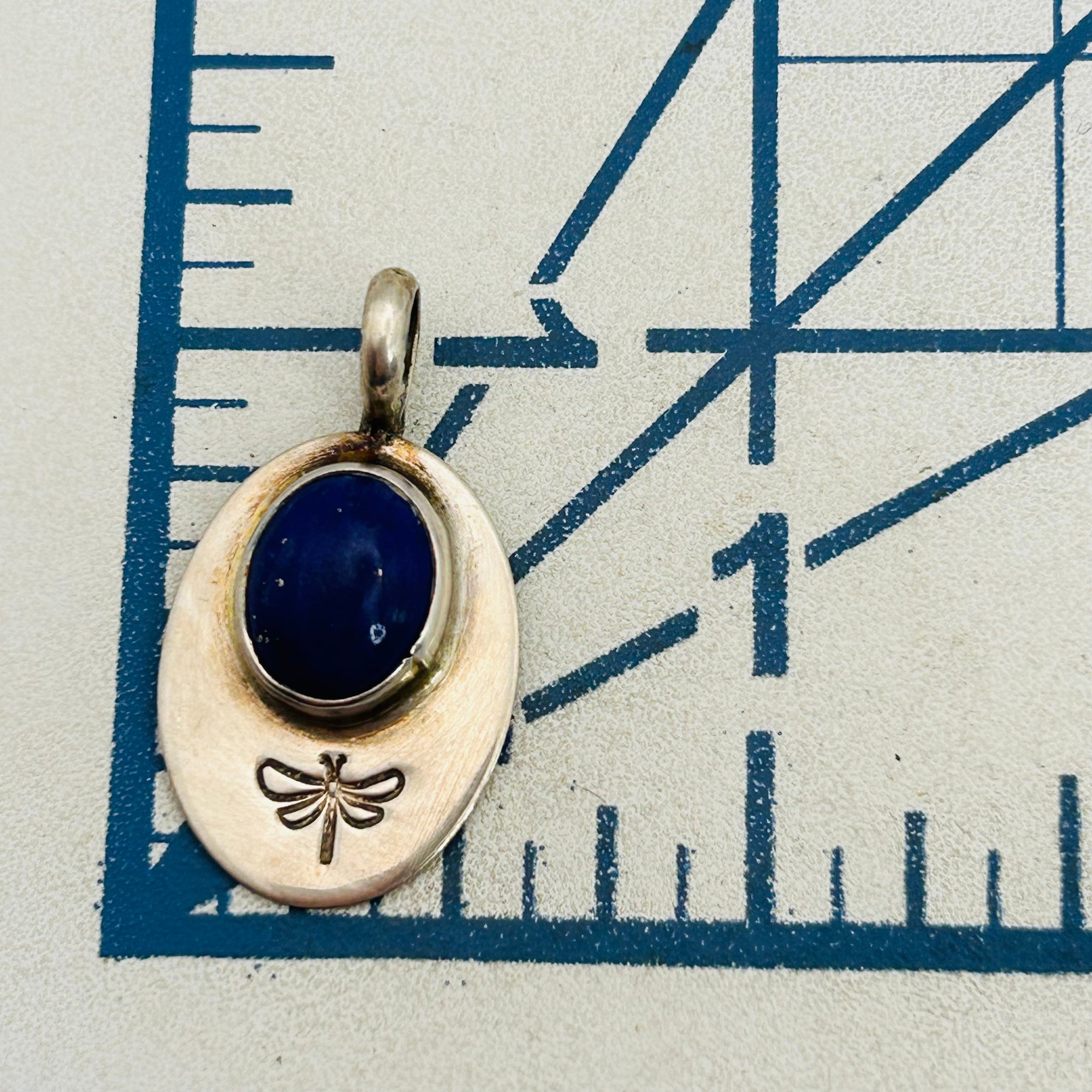 Denna Platero Navajo Sterling Lapis Pendant