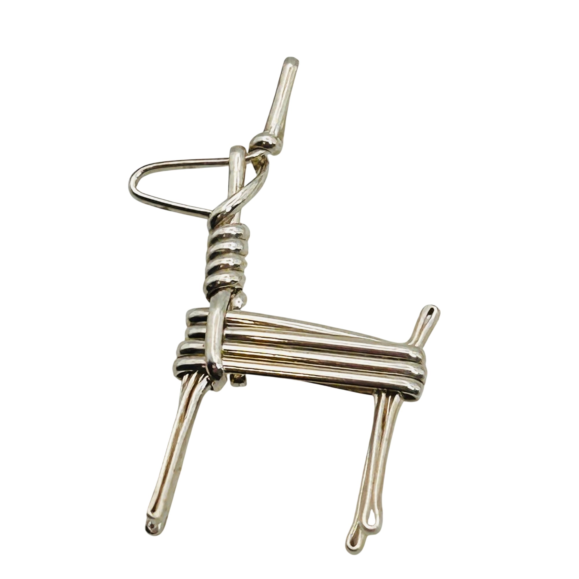 Jimmy Jensen Navajo Sterling Twig Deer Pendant