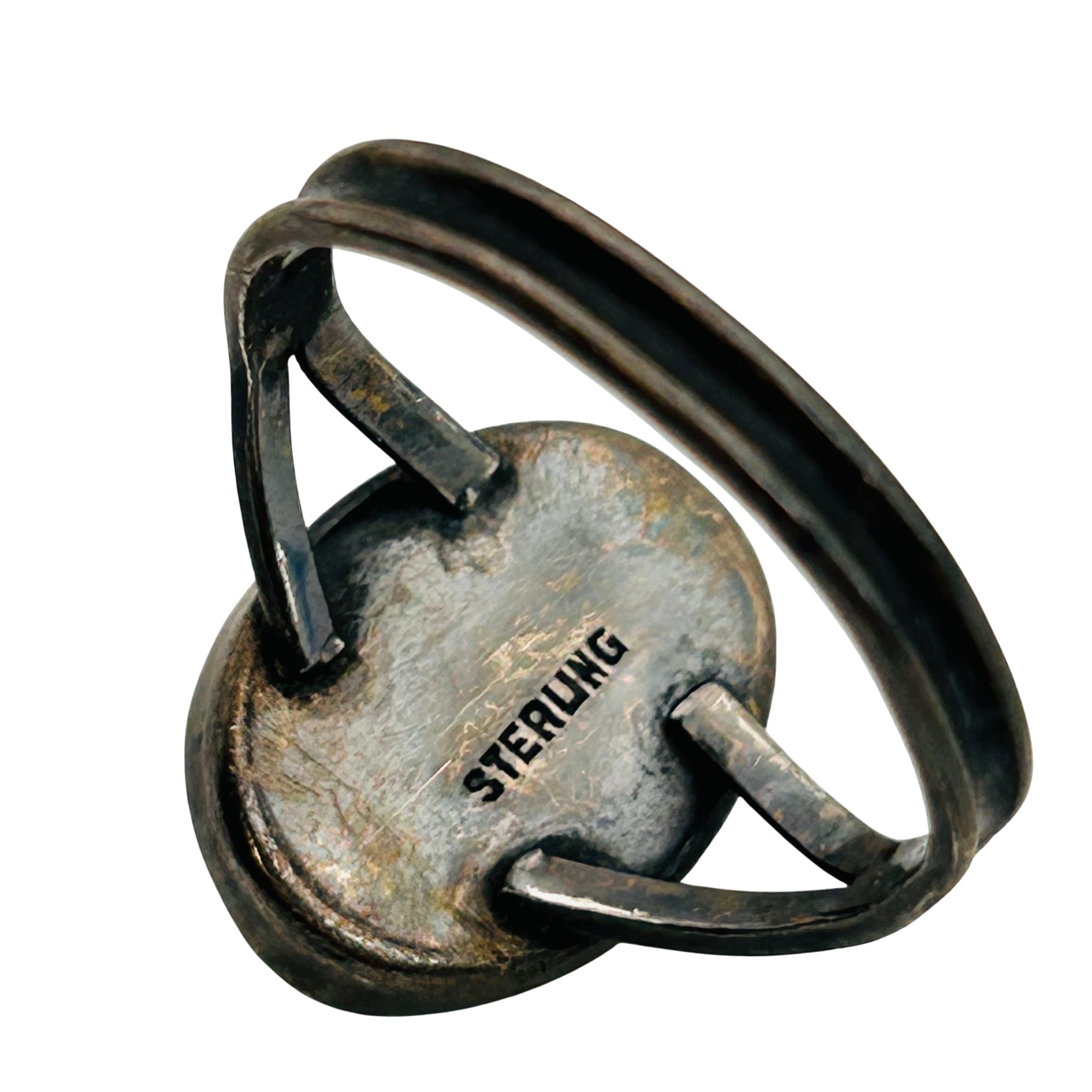 Native Sterling Abalone Ring Sz 5.5