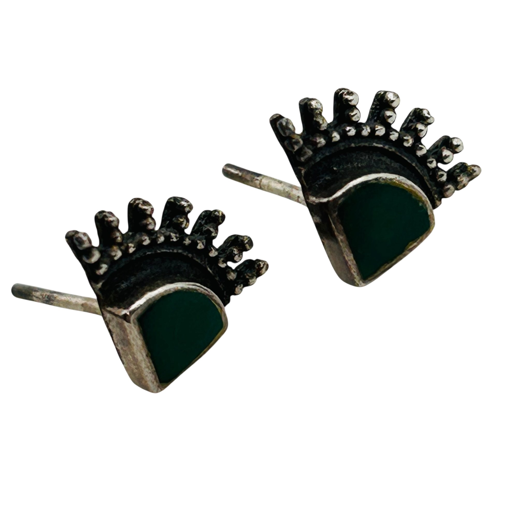 Southwest Sterling Malachite Earrings
