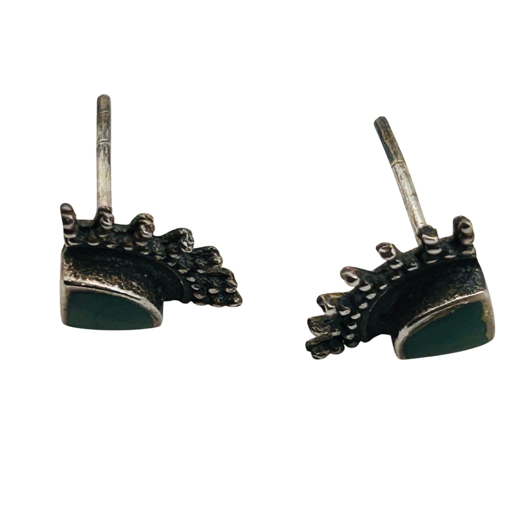 Southwest Sterling Malachite Earrings