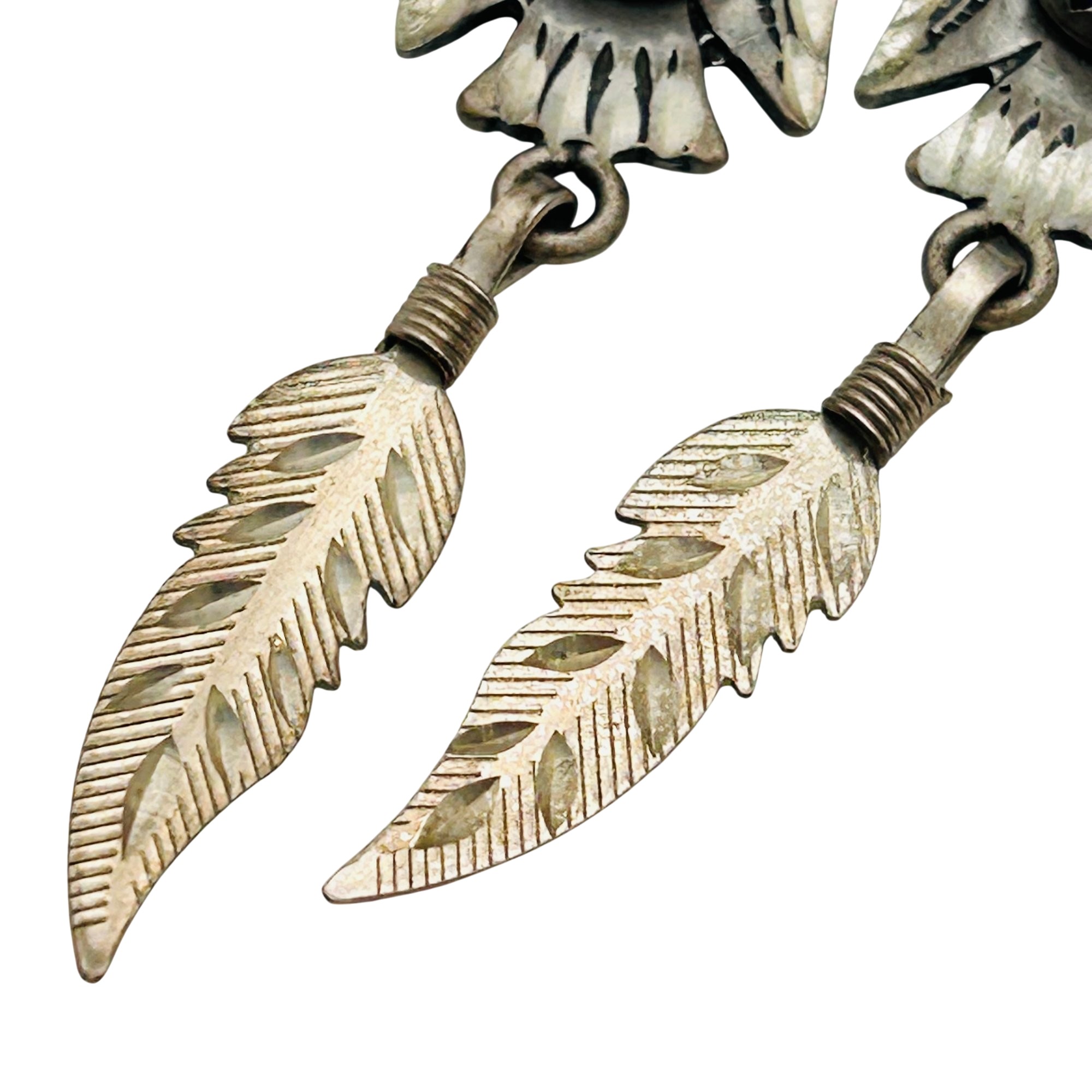 Navajo Sterling Inlay Stone Thunderbird Earrings