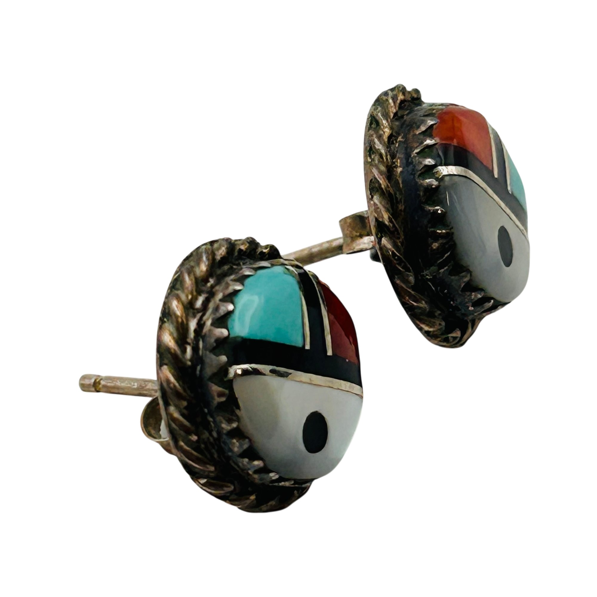 Zuni Sterling Large Sunface Earrings
