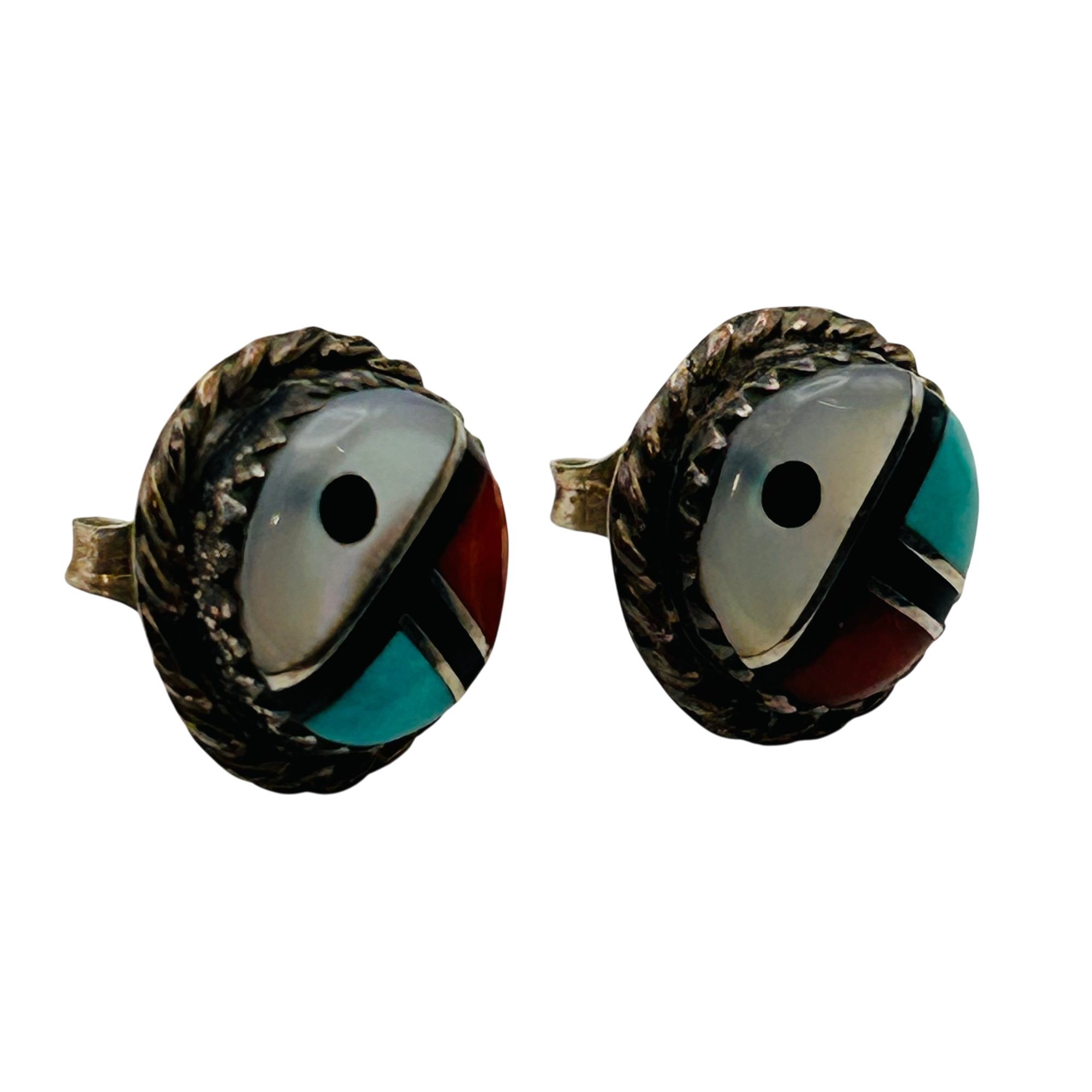 Zuni Sterling Large Sunface Earrings