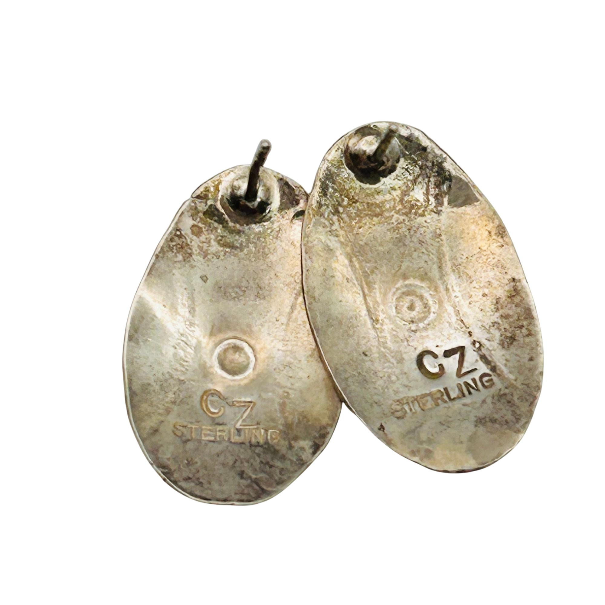 Signed Navajo Sterling Stamped Earrings