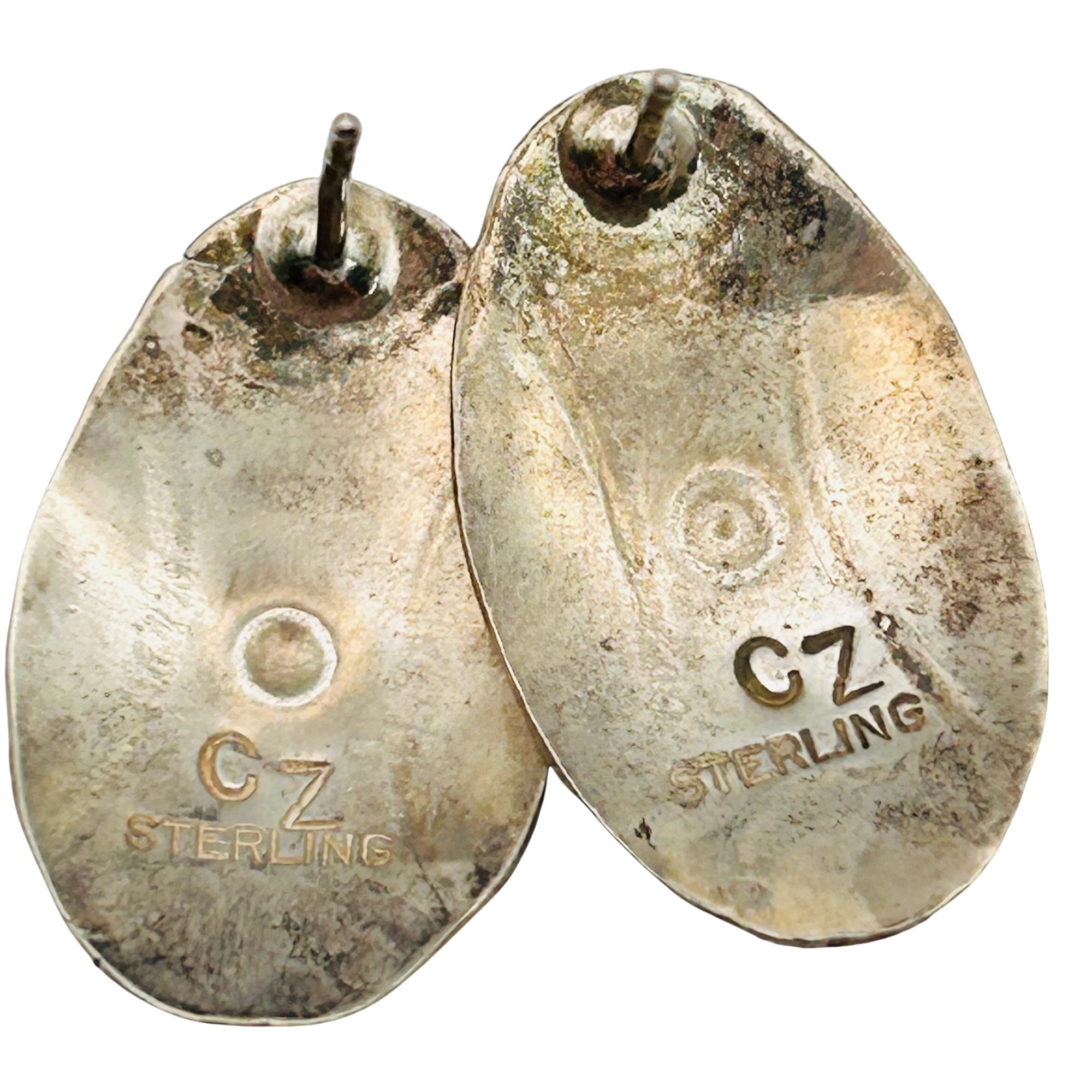 Signed Navajo Sterling Stamped Earrings