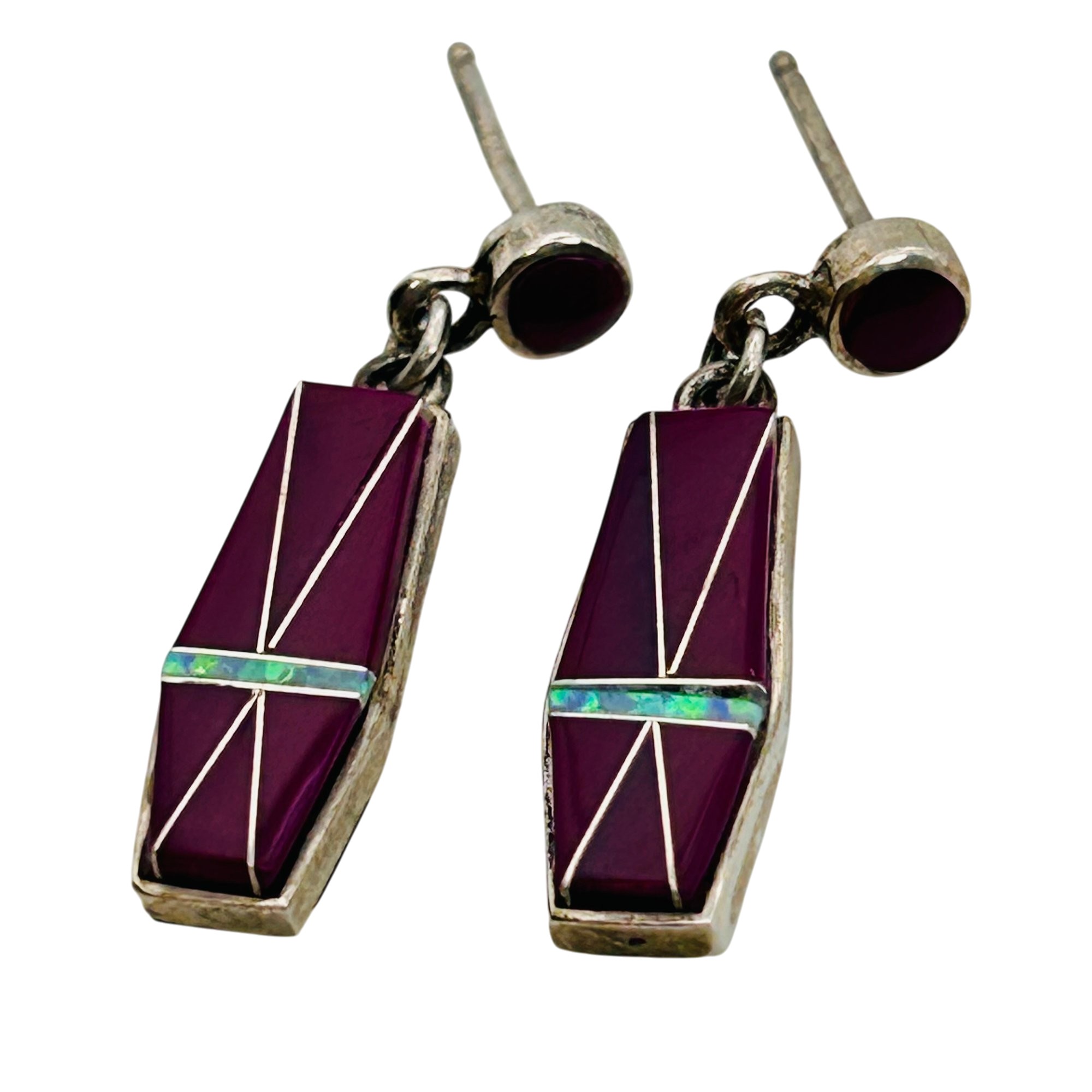 Sterling Purple Stone Earrings