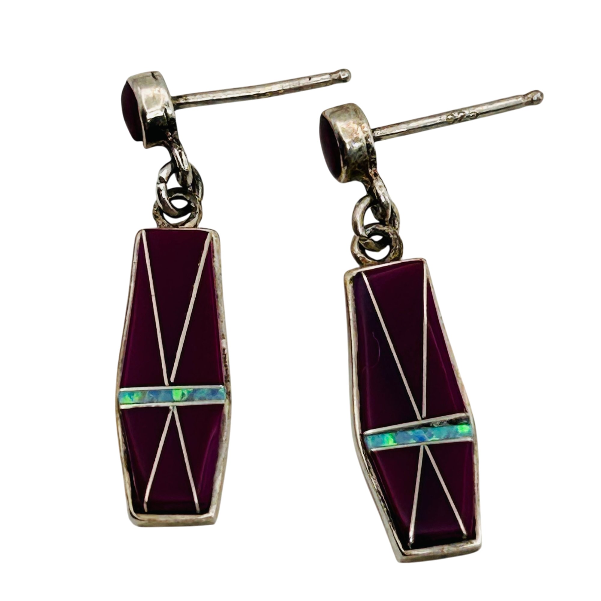 Sterling Purple Stone Earrings
