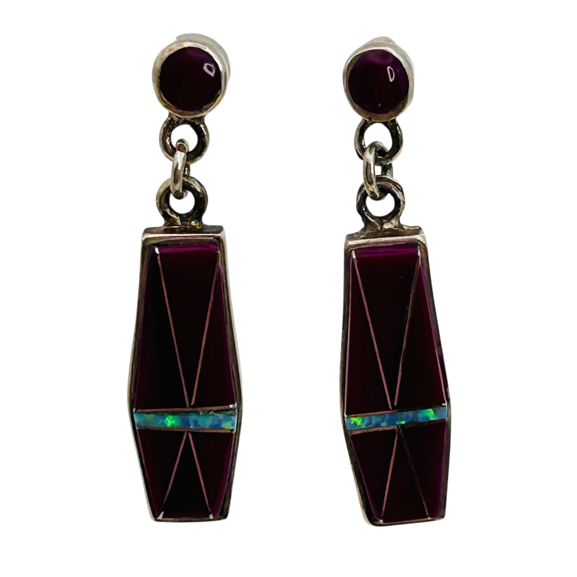 Sterling Purple Stone Earrings