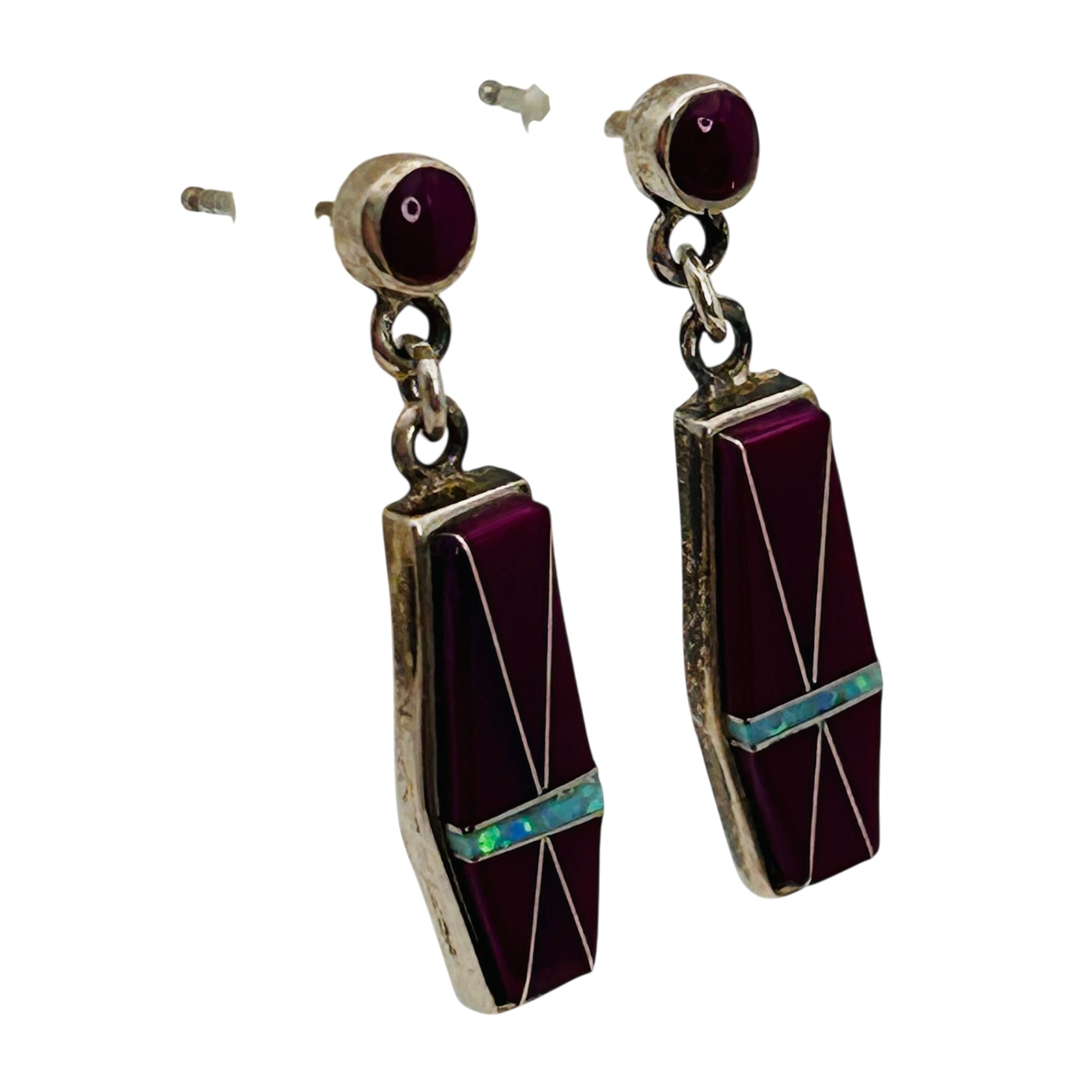 Sterling Purple Stone Earrings