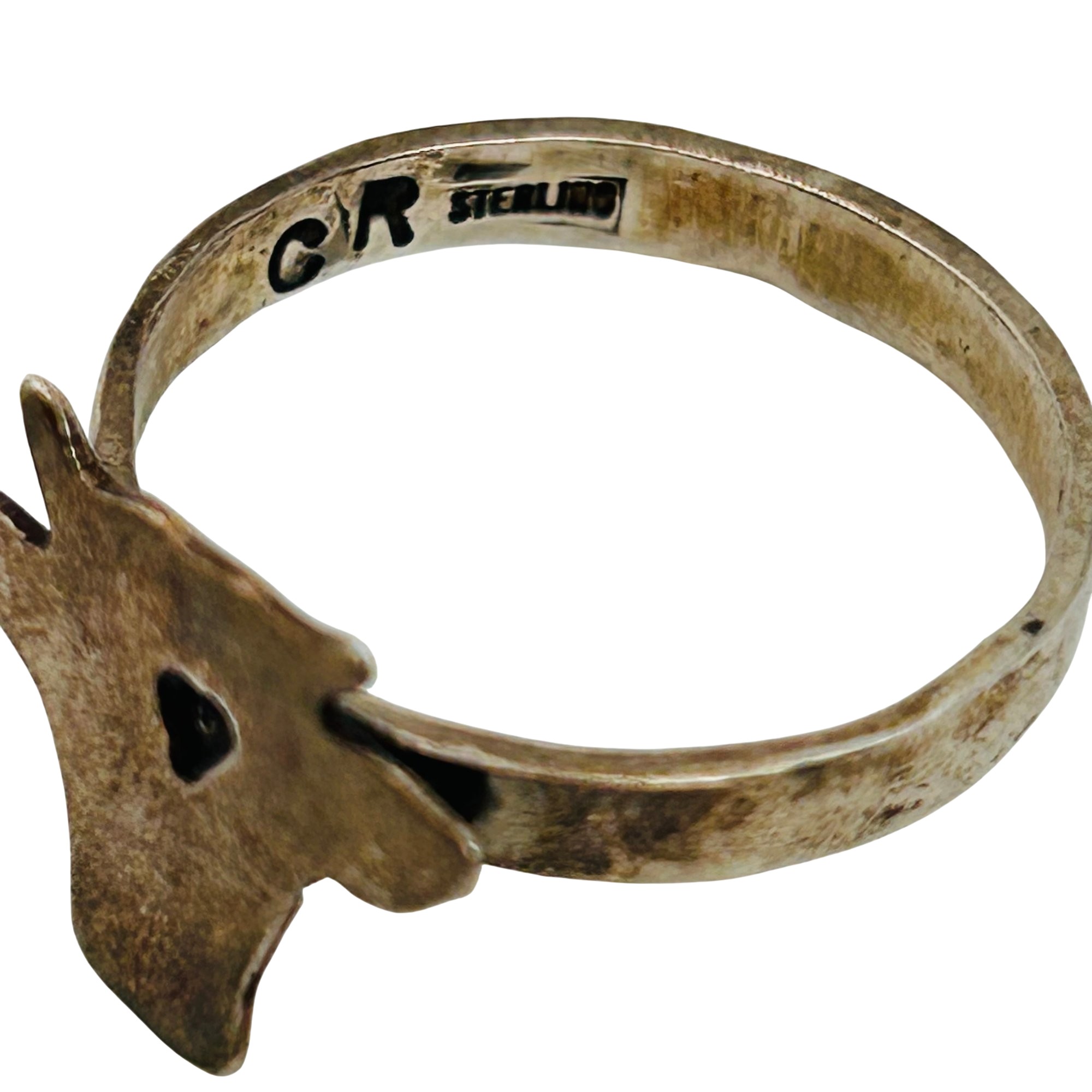 Signed Navajo Sterling Ring Sz 8.5