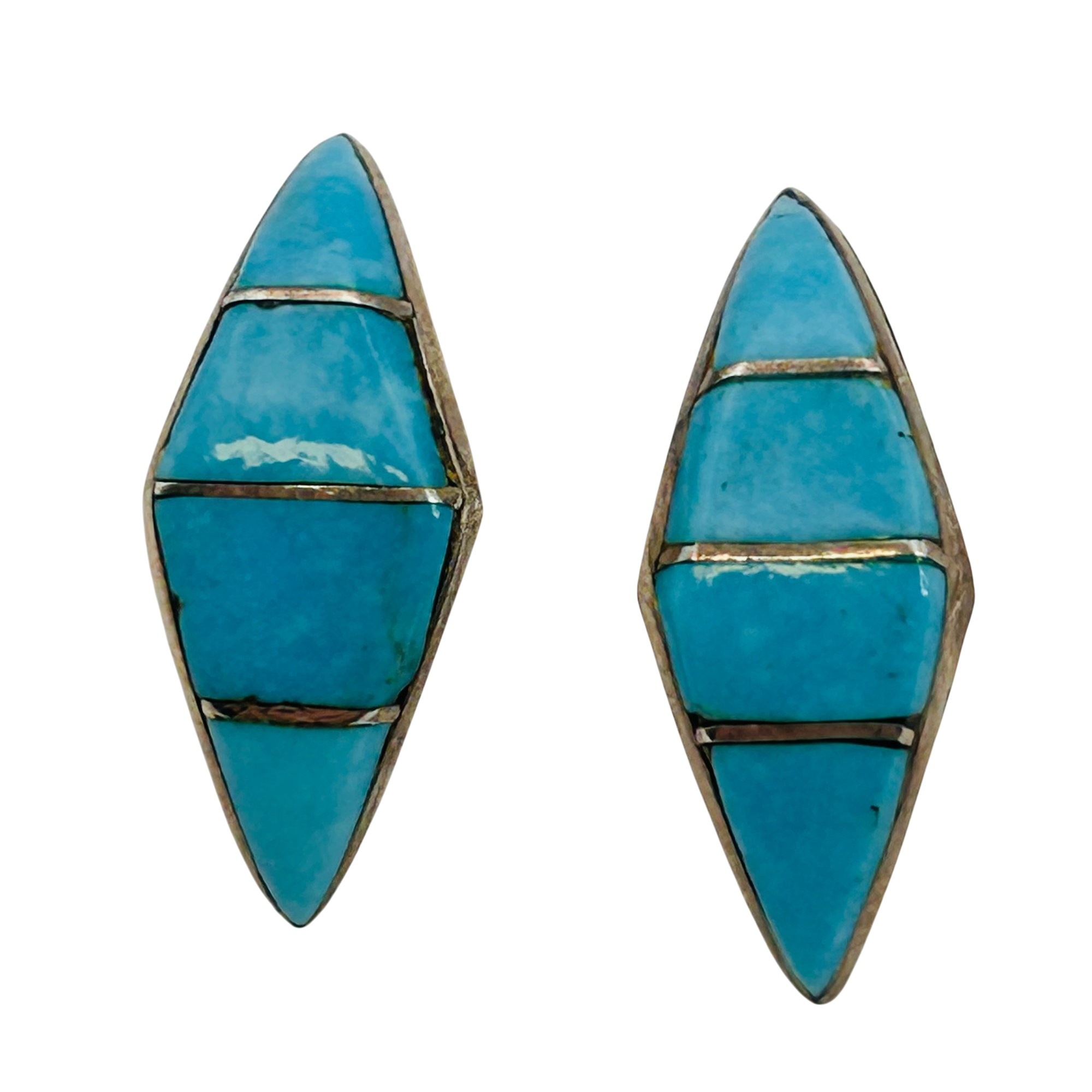 M. Lalio Zuni Sterling Turquoise Earrings