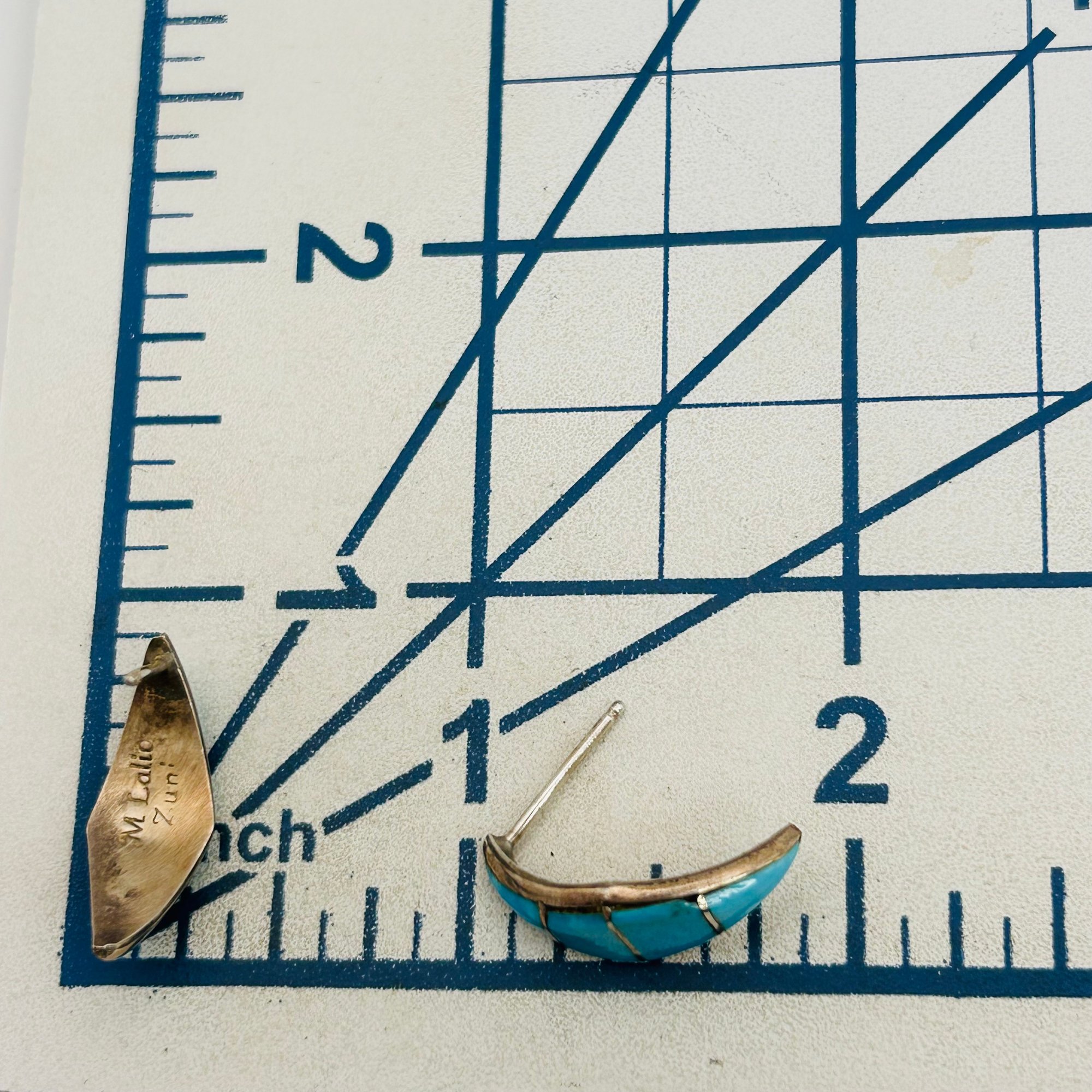 M. Lalio Zuni Sterling Turquoise Earrings
