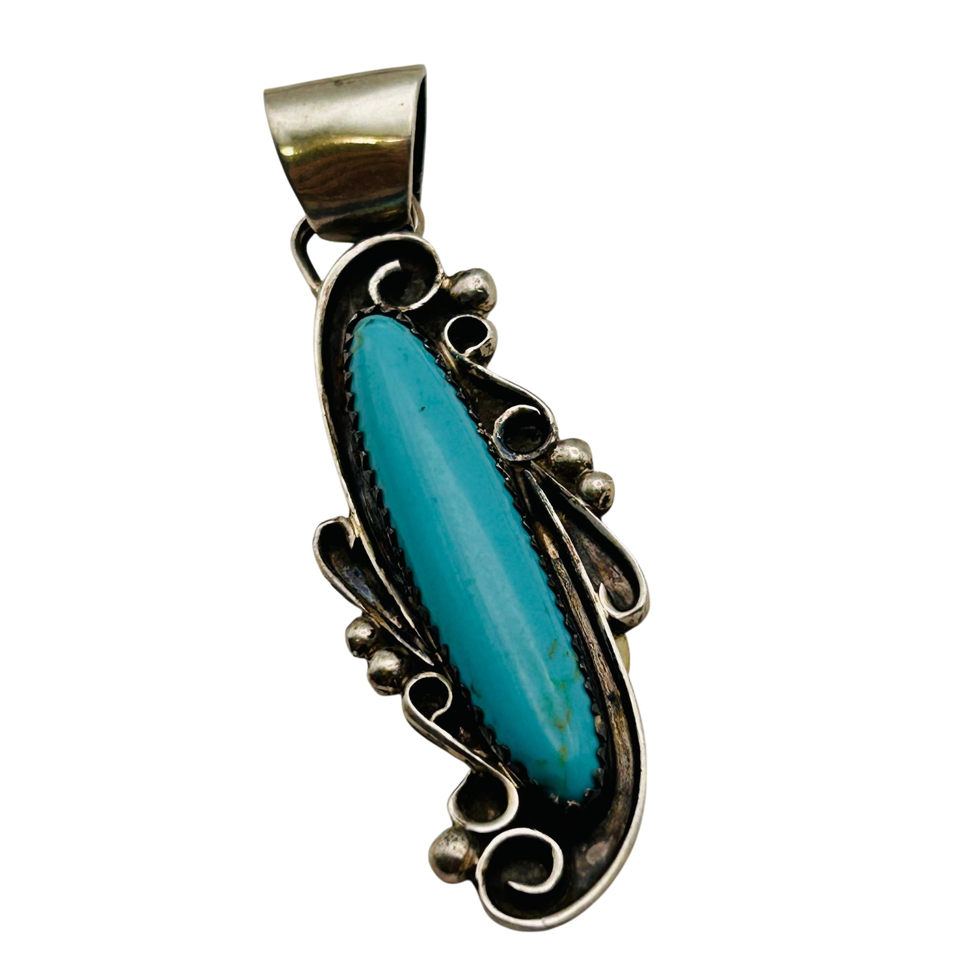 Susan Yazzie Navajo Sterling Turquoise Pendant