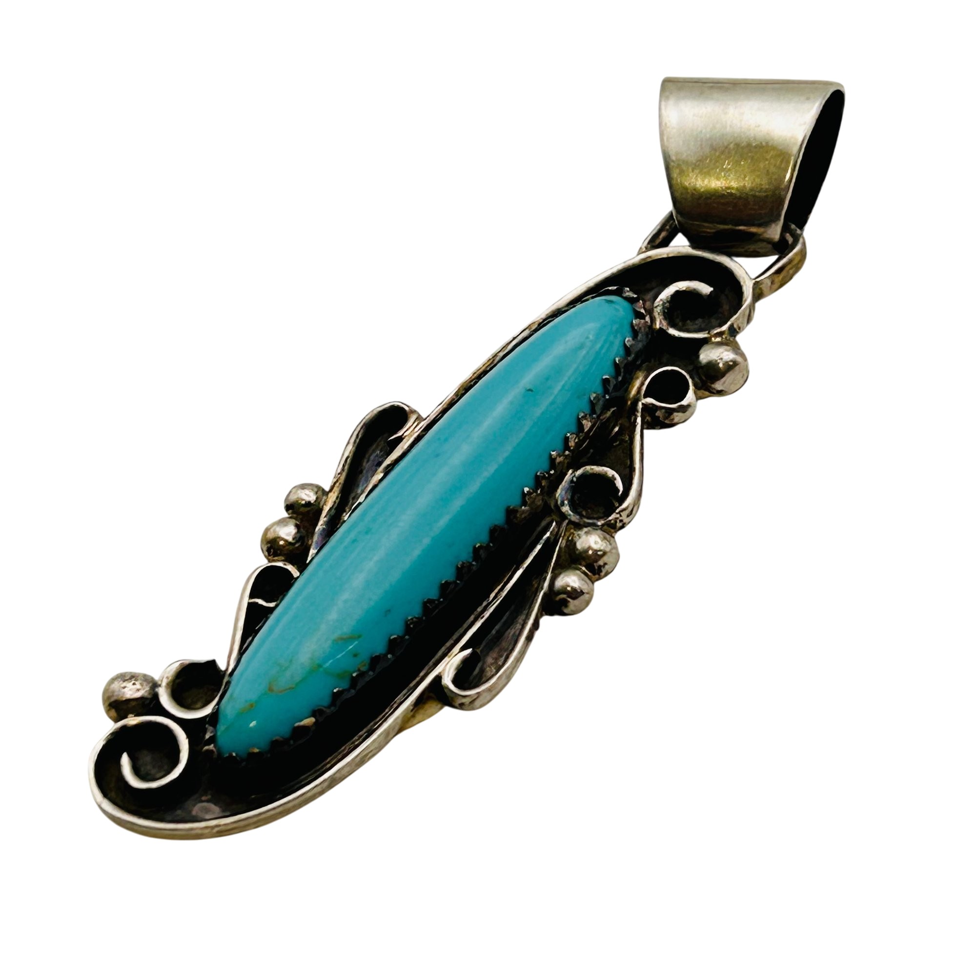 Susan Yazzie Navajo Sterling Turquoise Pendant