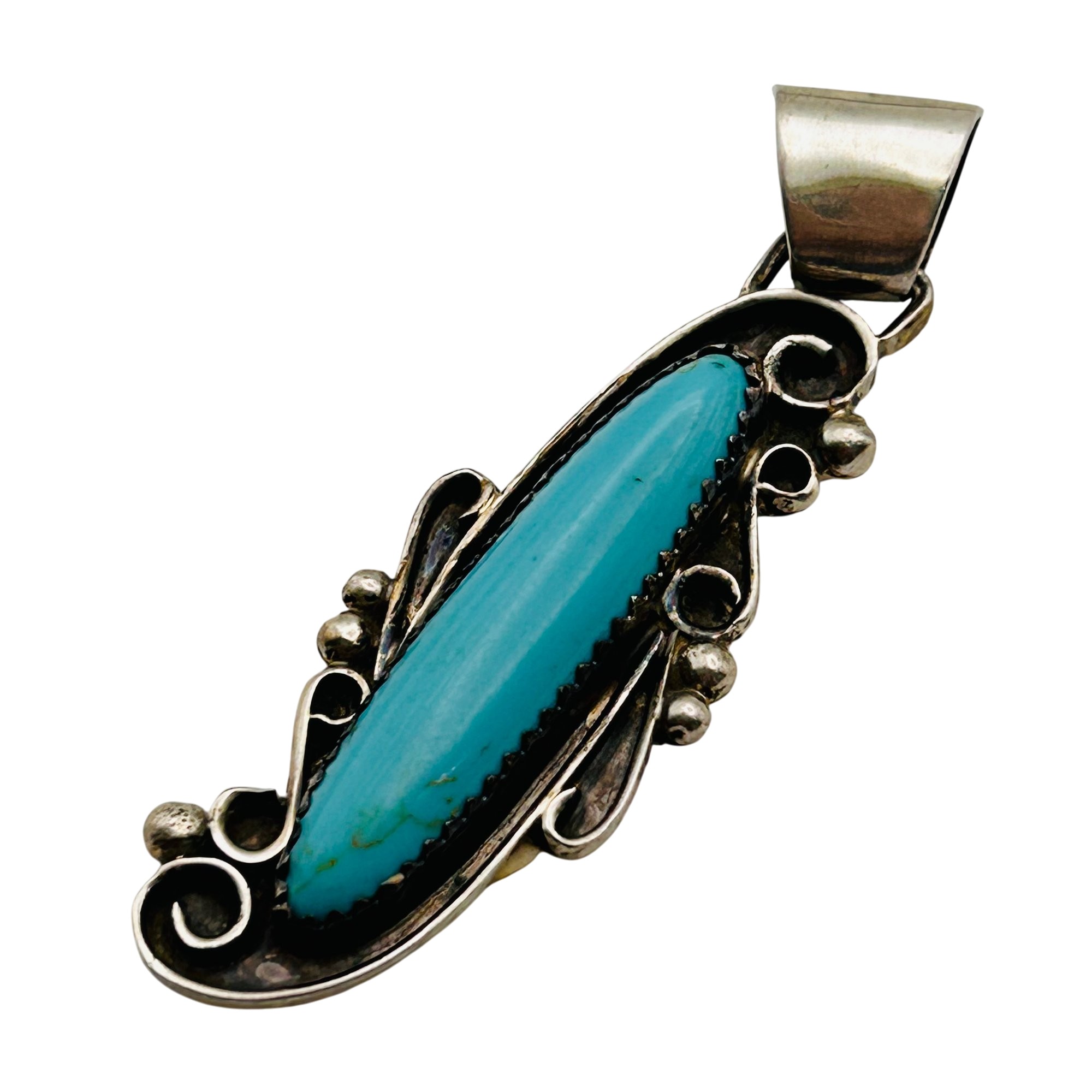 Susan Yazzie Navajo Sterling Turquoise Pendant