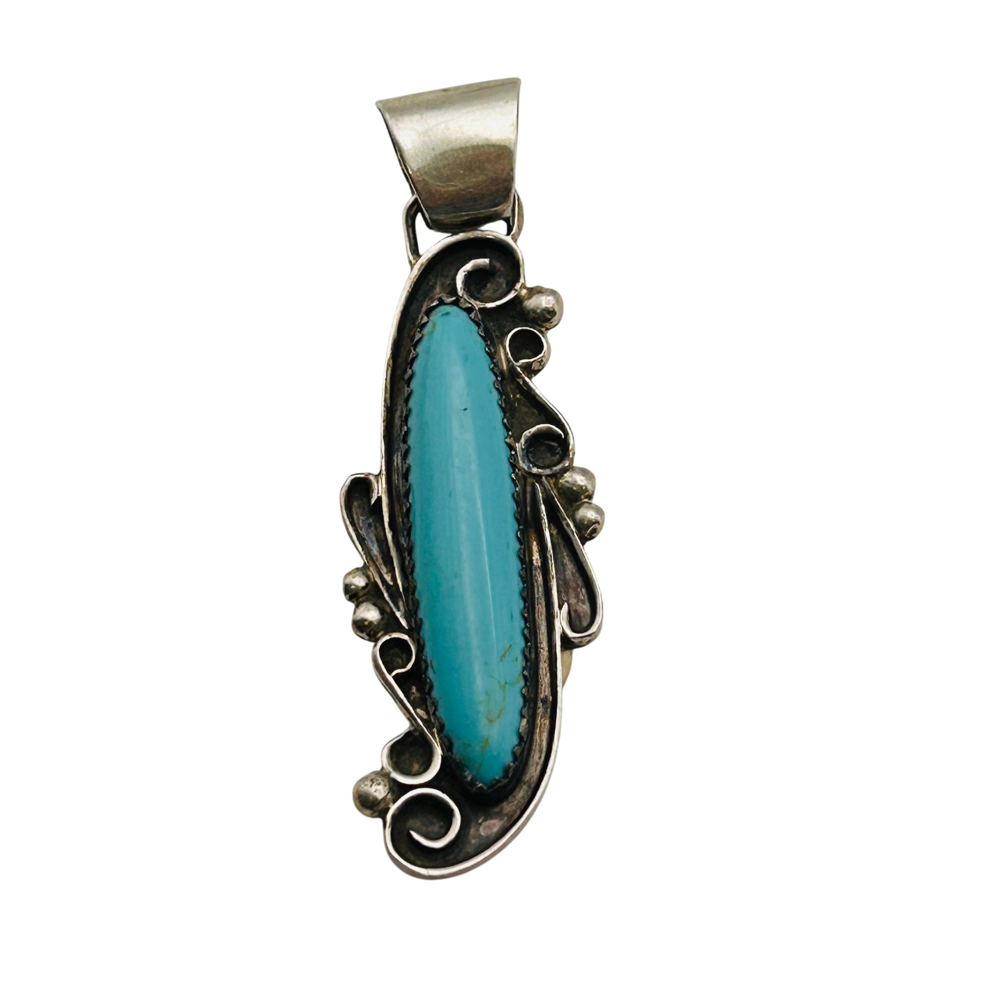 Susan Yazzie Navajo Sterling Turquoise Pendant