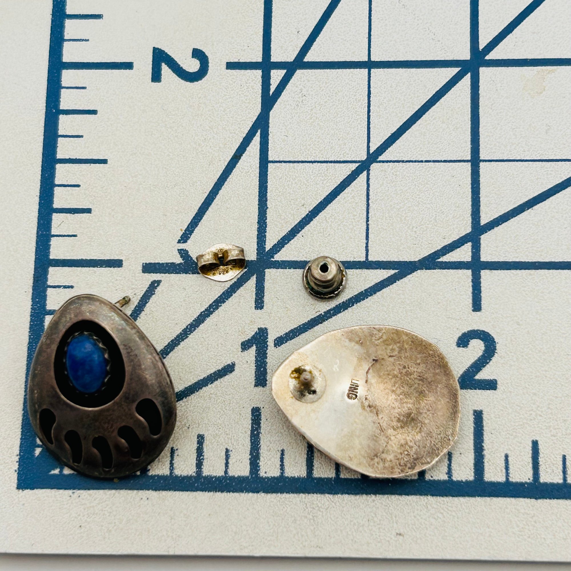 Vintage Navajo Sterling Large Bear Claw Earrings