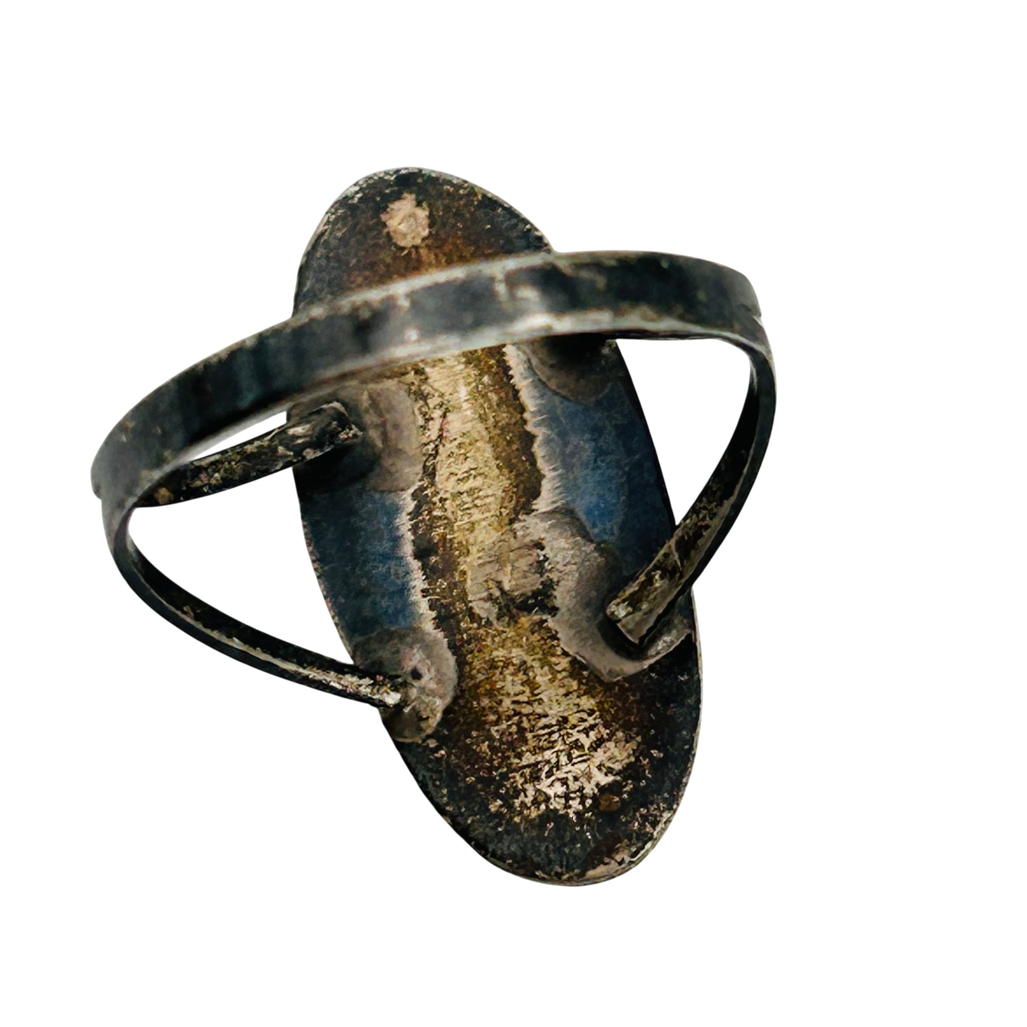 Signed Navajo Sterling Turquoise Ring Sz 7