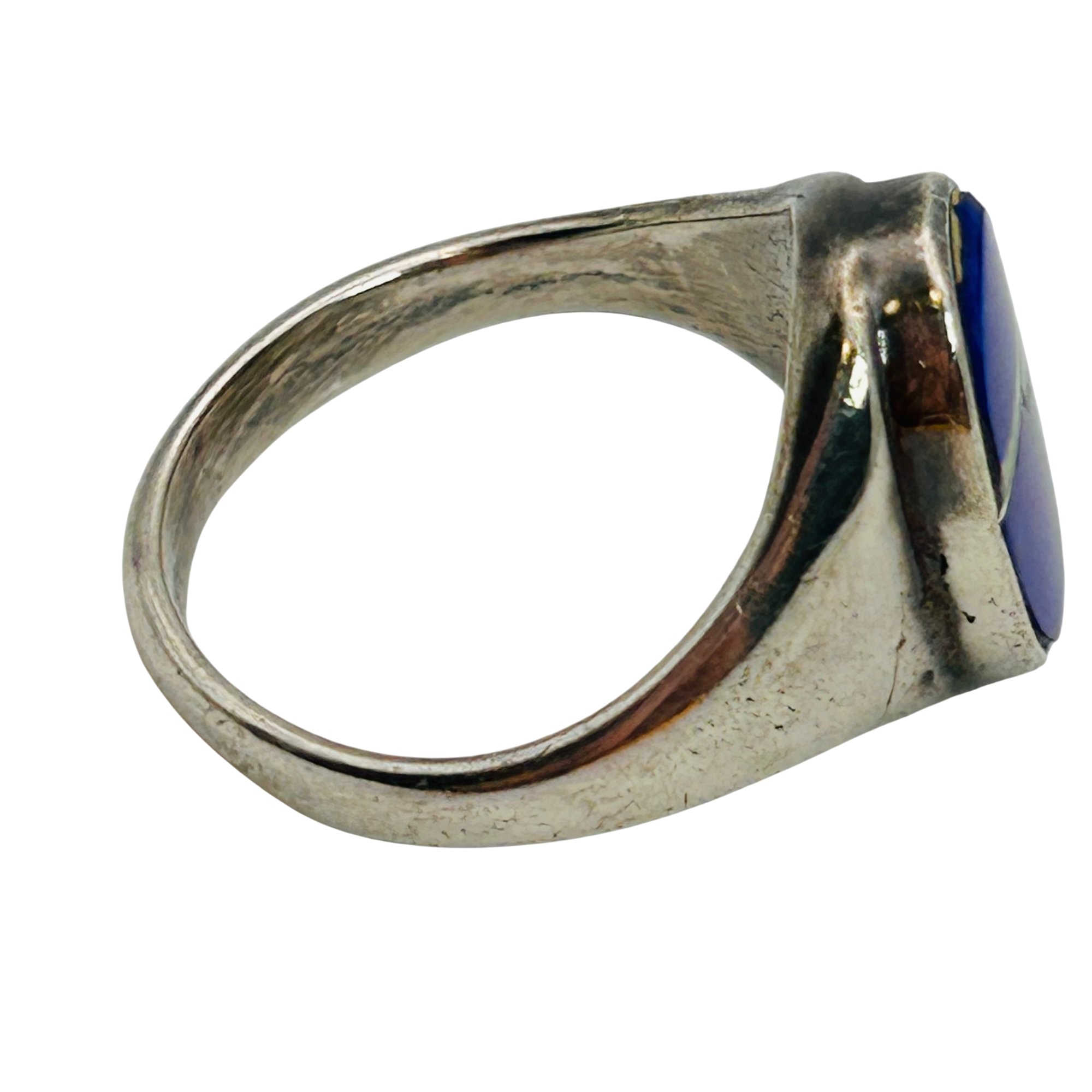 Native Sterling Inlay Opal Lapis Lazuli Ring Sz 6
