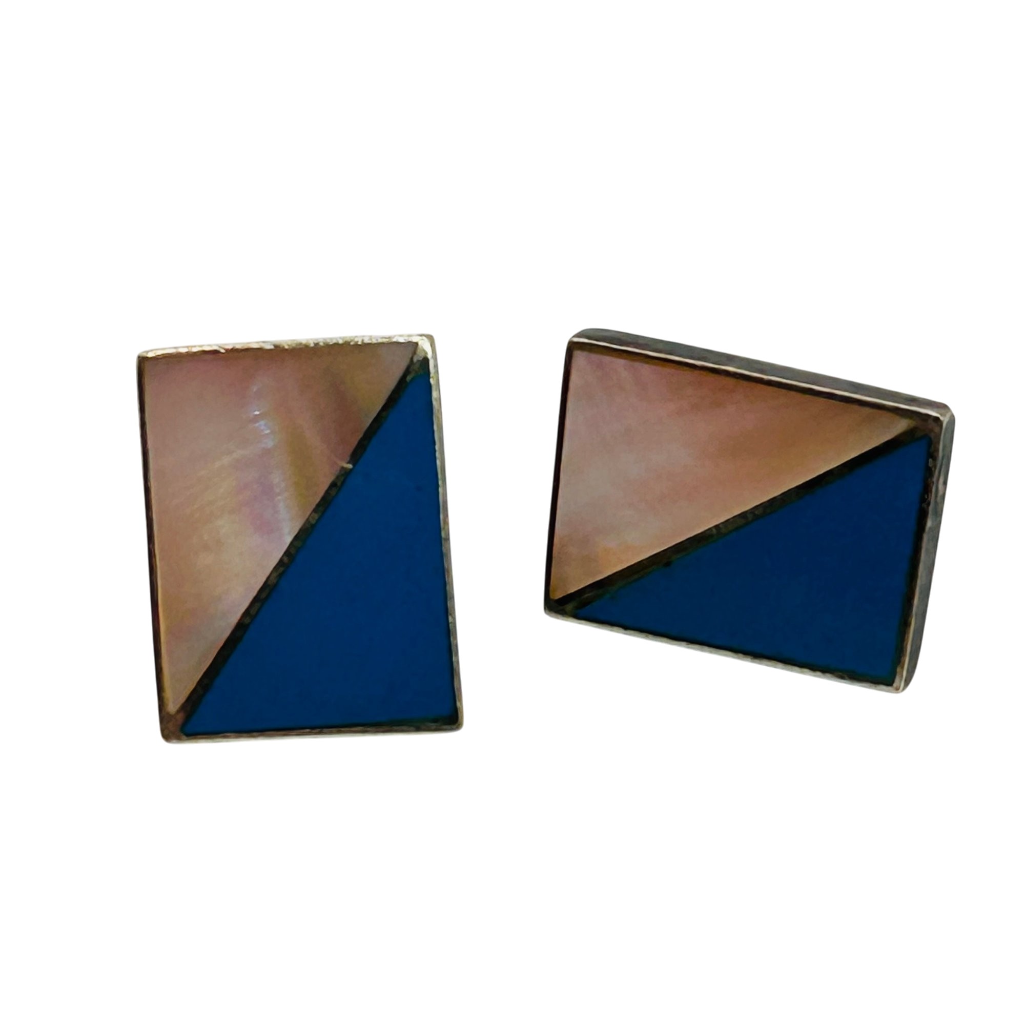 Navajo Sterling Inlay Multi-Stone Earrings