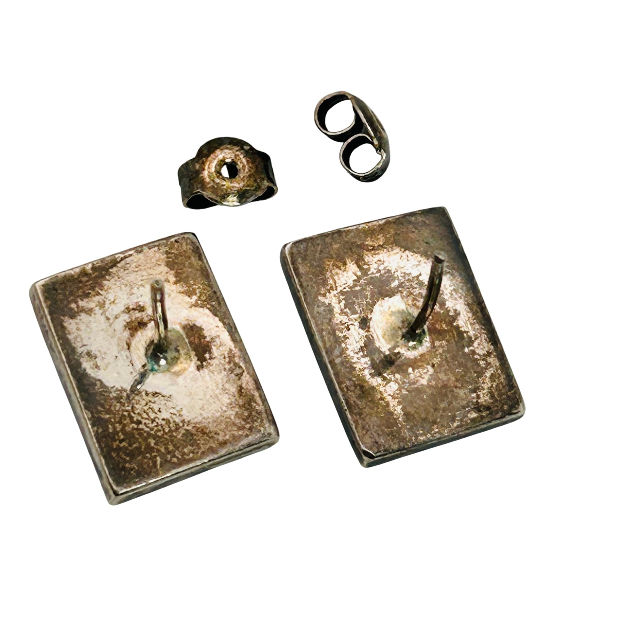 Navajo Sterling Inlay Multi-Stone Earrings