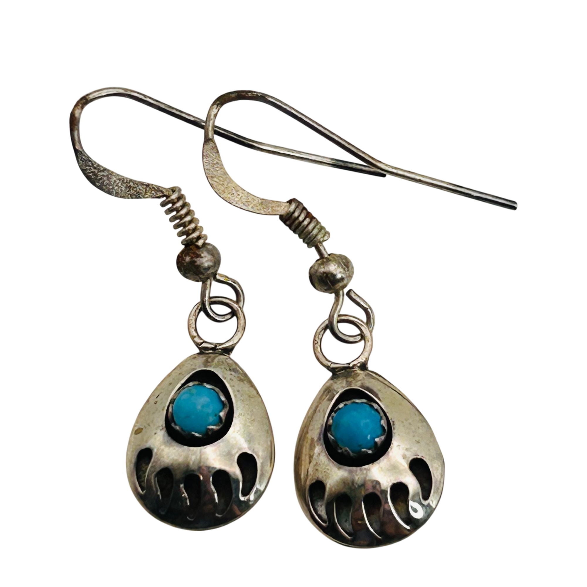 Navajo Sterling Bear Claw Earrings