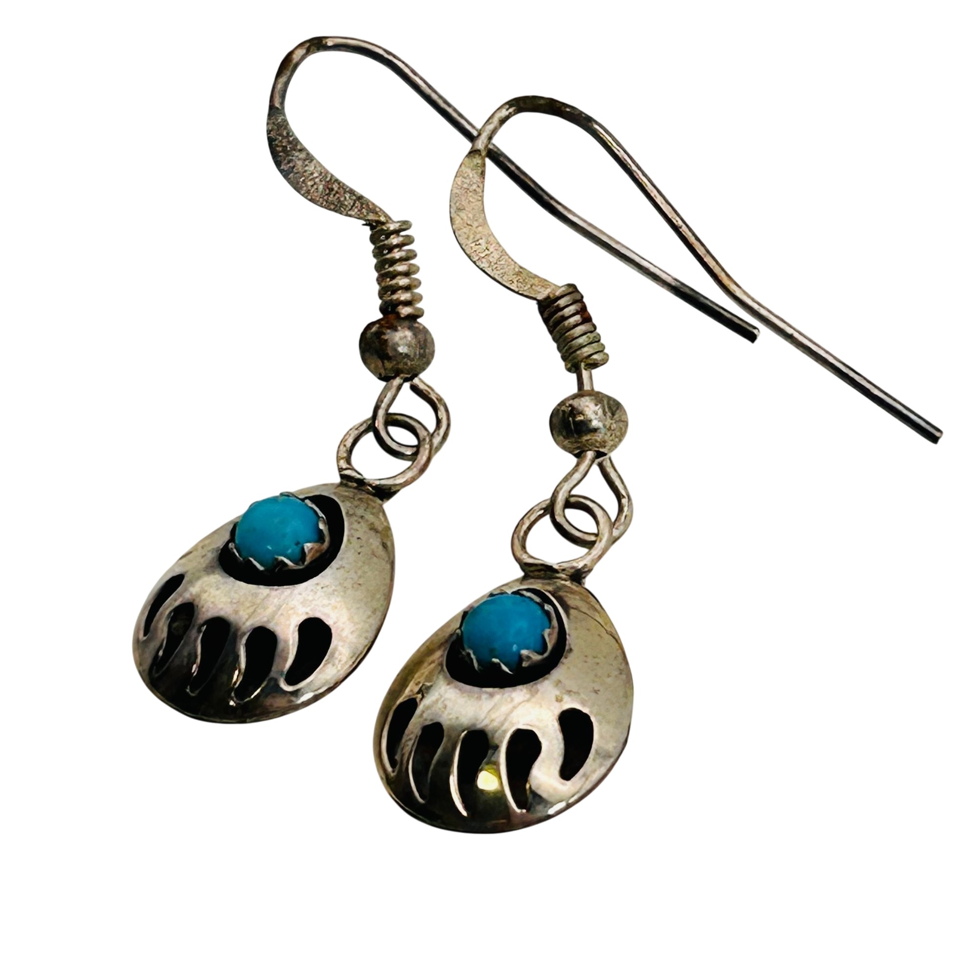 Navajo Sterling Bear Claw Earrings