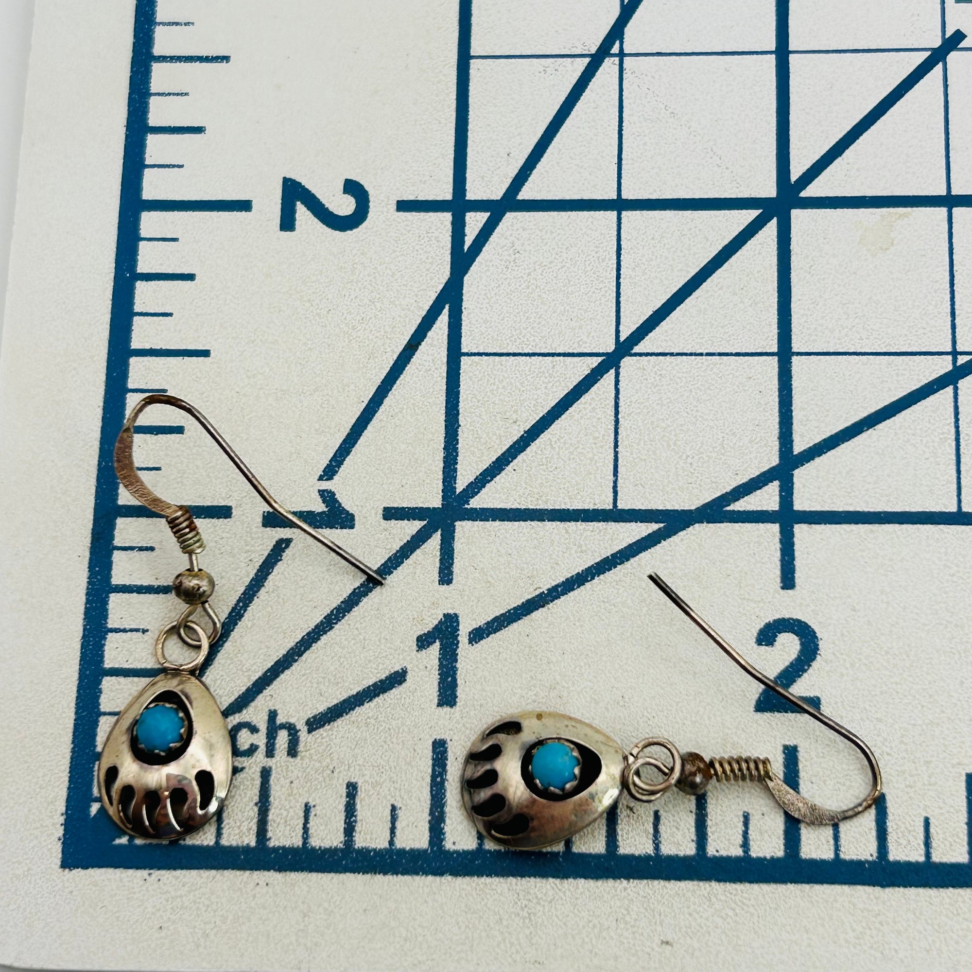 Navajo Sterling Bear Claw Earrings