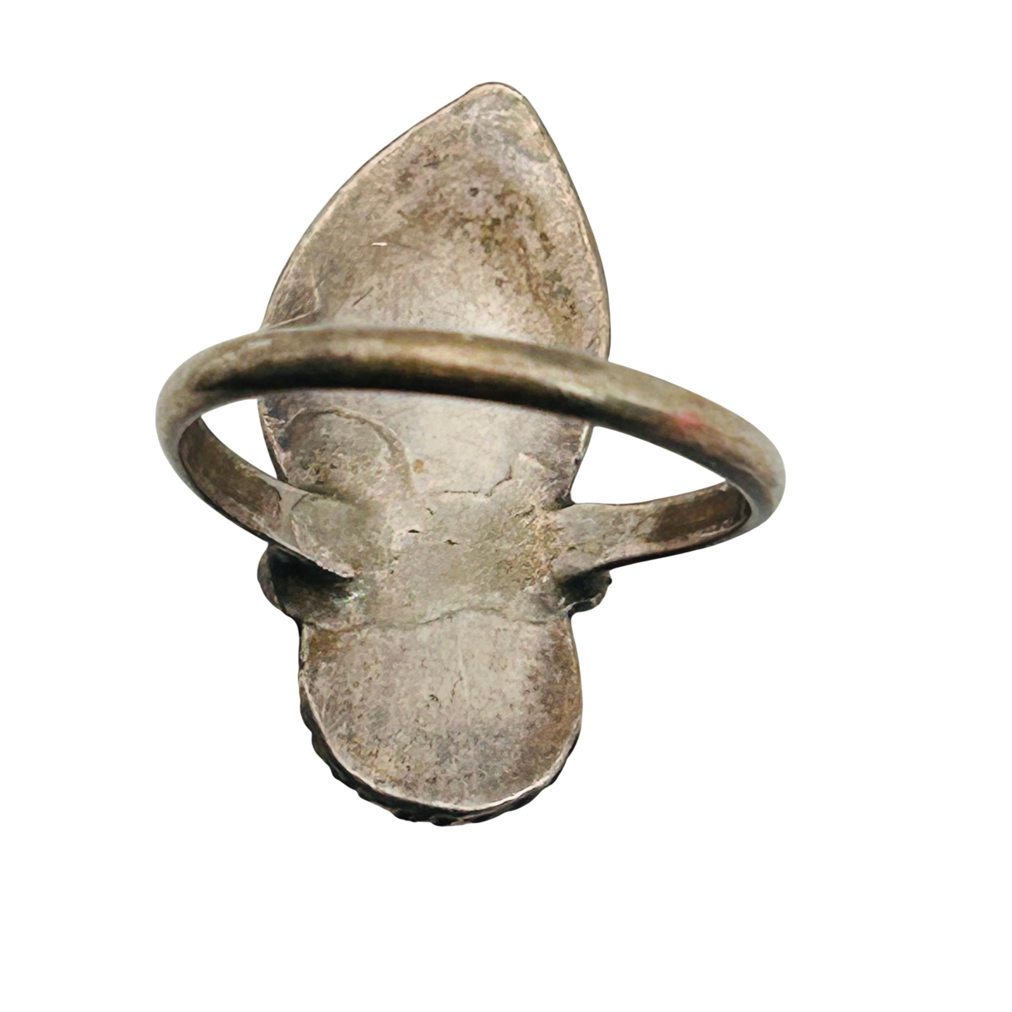 Navajo Sterling Turquoise And Coral Ring Sz 7