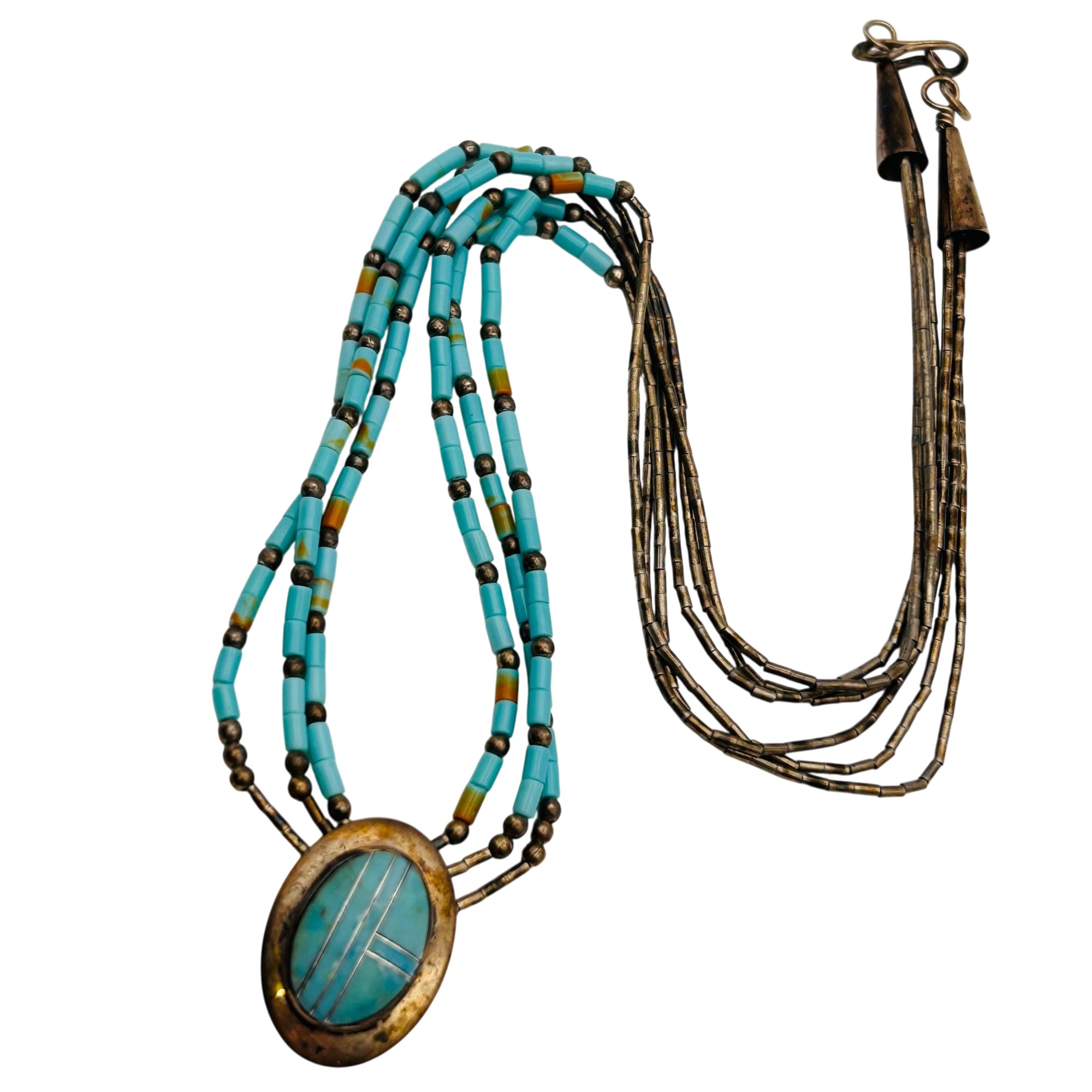 Ella Peter Navajo Sterling Liquid Silver Necklace