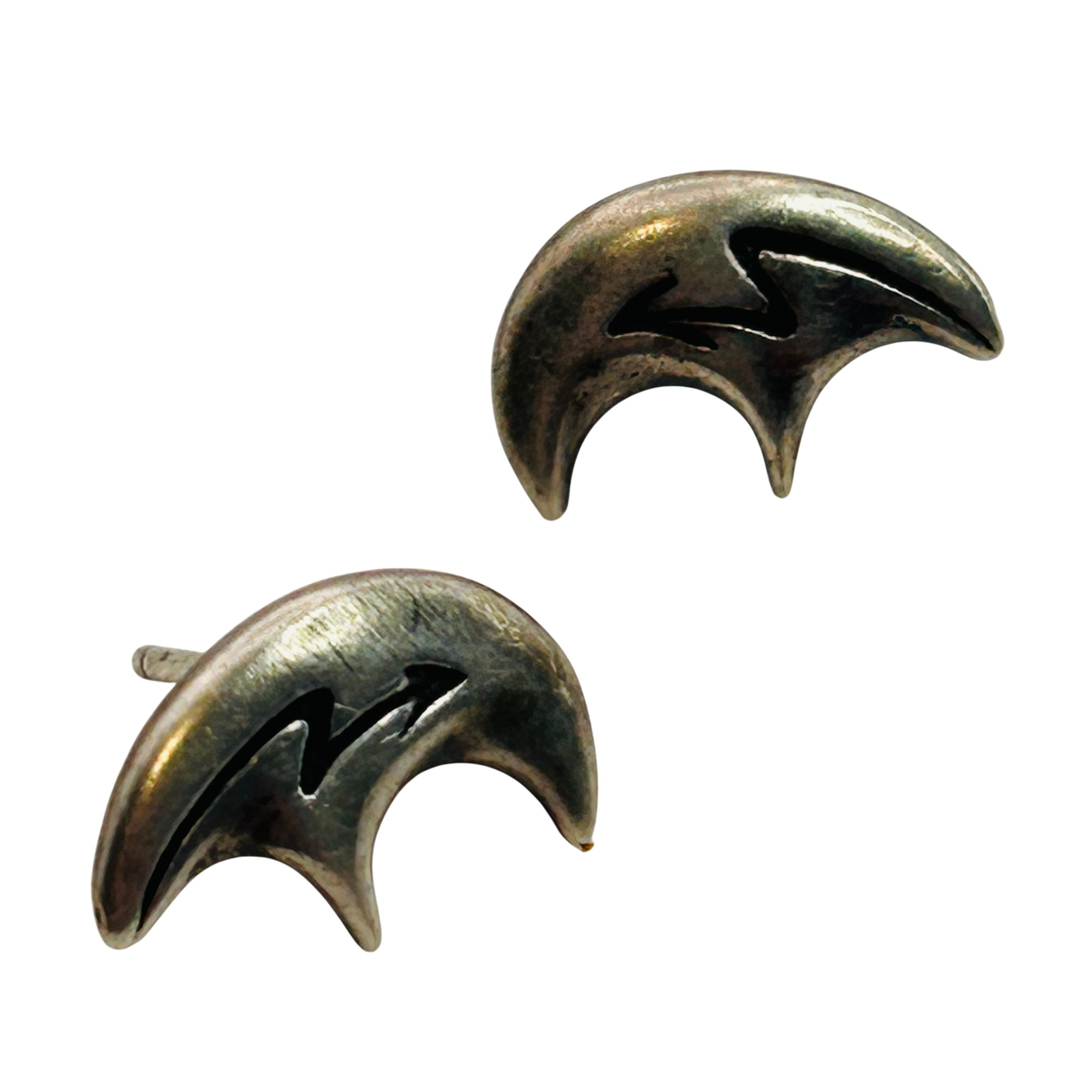 Vintage Navajo Sterling Bear Earrings